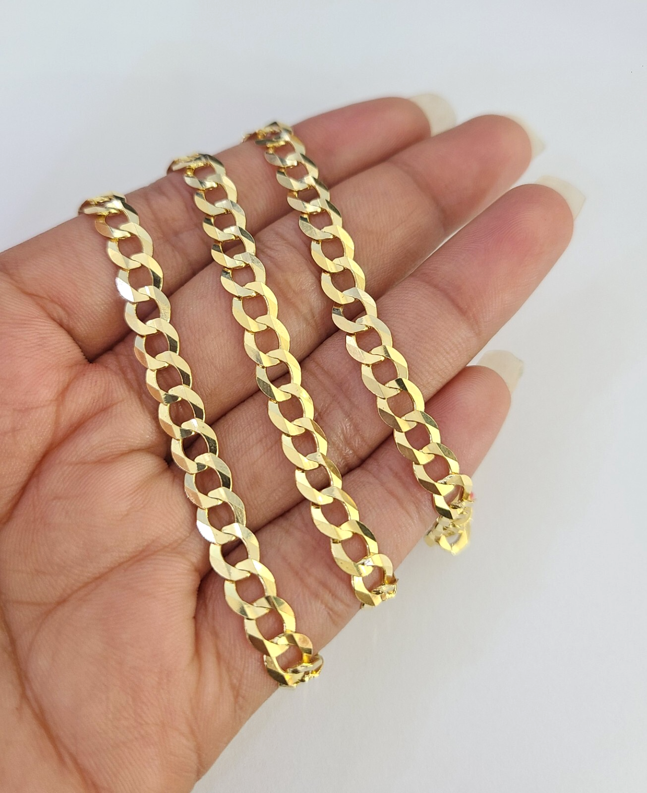 Real 18kt Cuban Curb Chain Necklace 6mm 24 Inch Yellow Gold Men Women SOLID