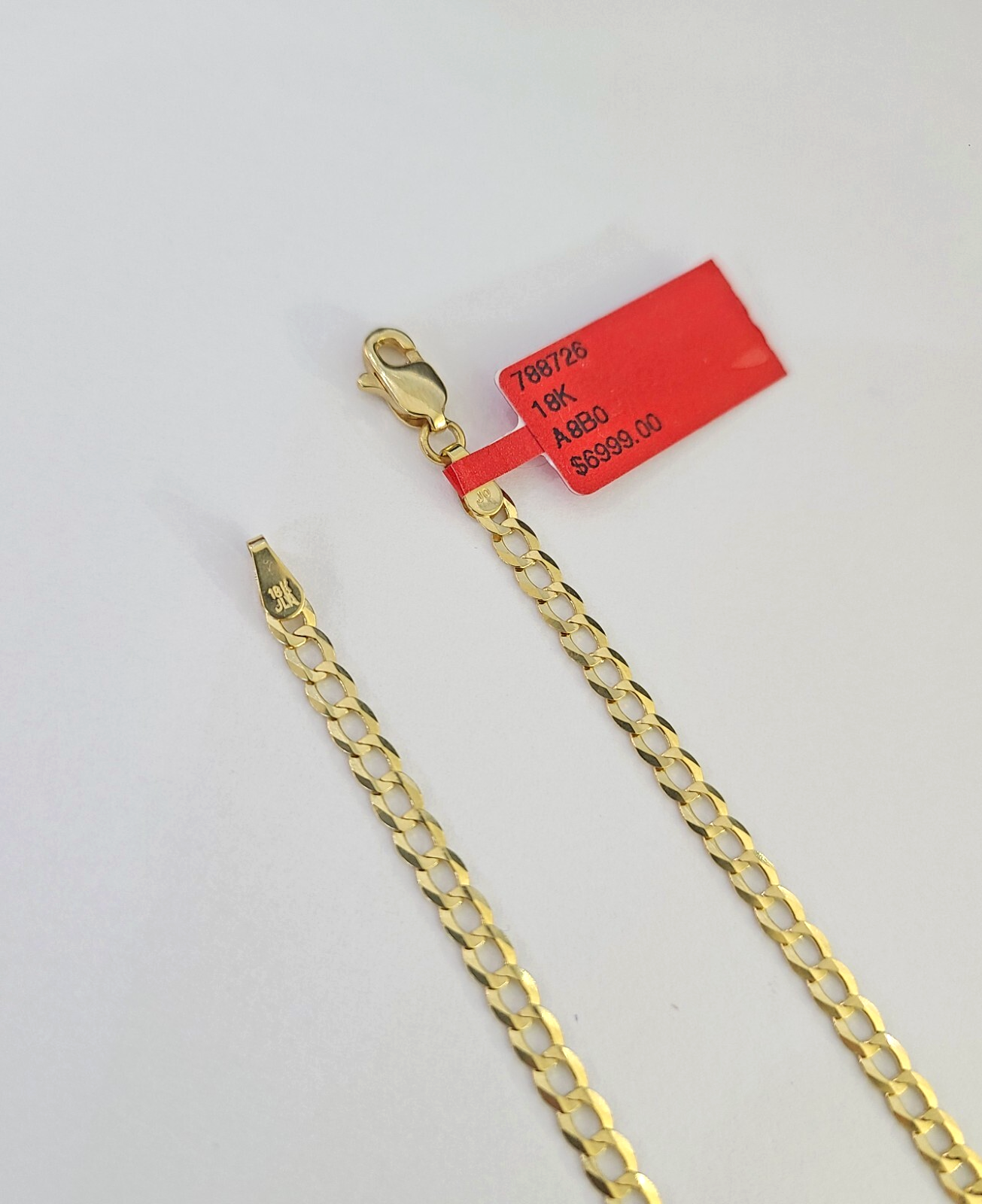 Real 18kt Cuban Curb Chain Necklace 3mm 22 Inch Yellow Gold Men Women SOLID
