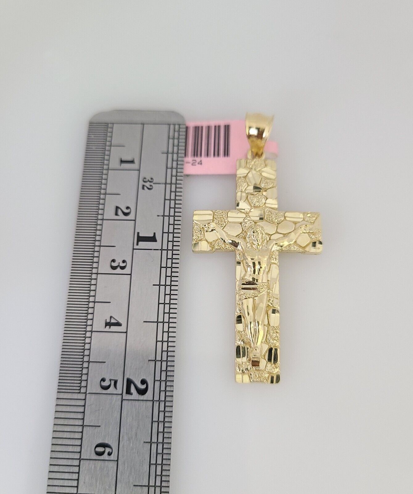 14k Gold Rope Chain Necklace Set 6mm Nugget Cross Charm Pendant 18"-28" inch