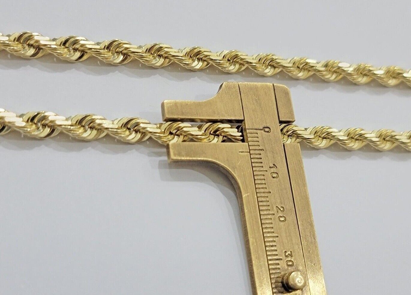 6mm 10k Gold Rope Chain Necklace 22 Inch Mens REAL 10kt Yellow Gold Strong SOLID - GoldenlinQ