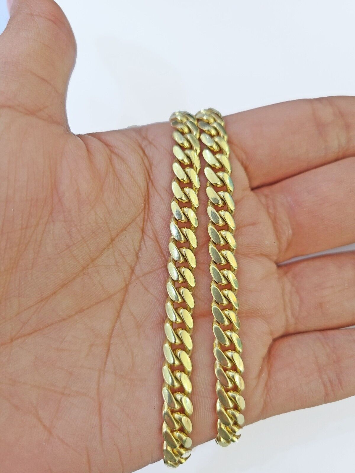 6mm Miami Cuban Link Chain Necklace 26 Inch SOLID 14k Yellow Gold REAL 14kt - GoldenlinQ