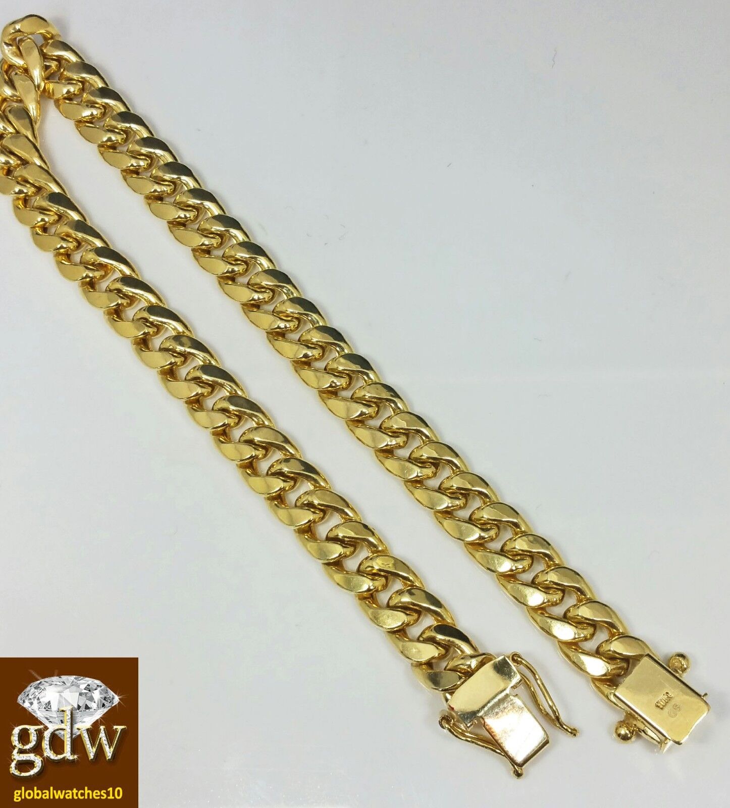 6mm Solid 10k Yellow Gold Miami Cuban Bracelet Box Lock strong Link 8 Inch Heavy - GoldenlinQ