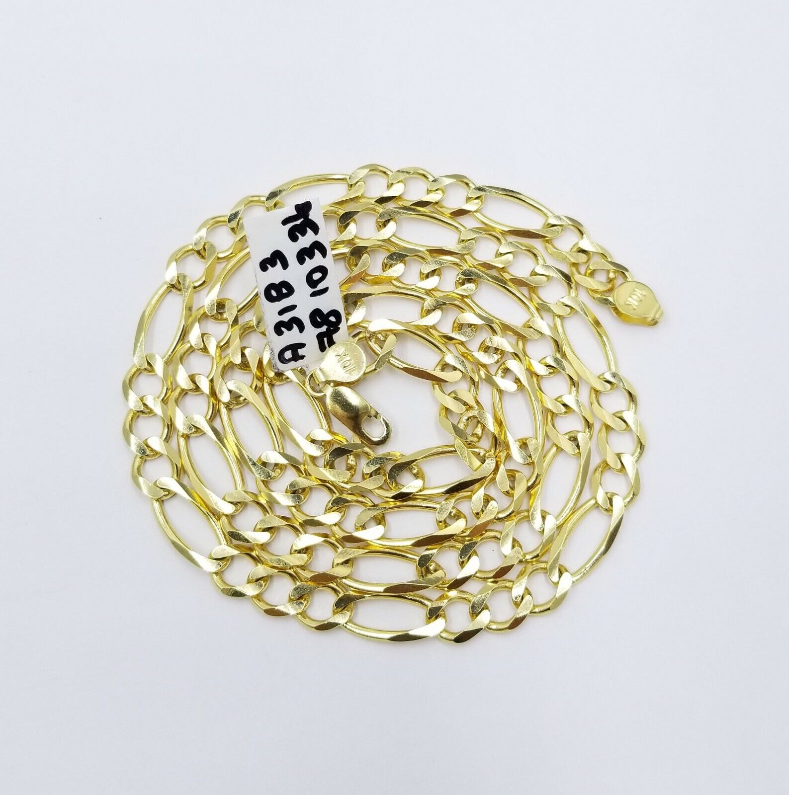 7mm 28" Solid 10k Yellow Gold Figaro Link Chain Heavy Necklace Men Women REAL - GoldenlinQ
