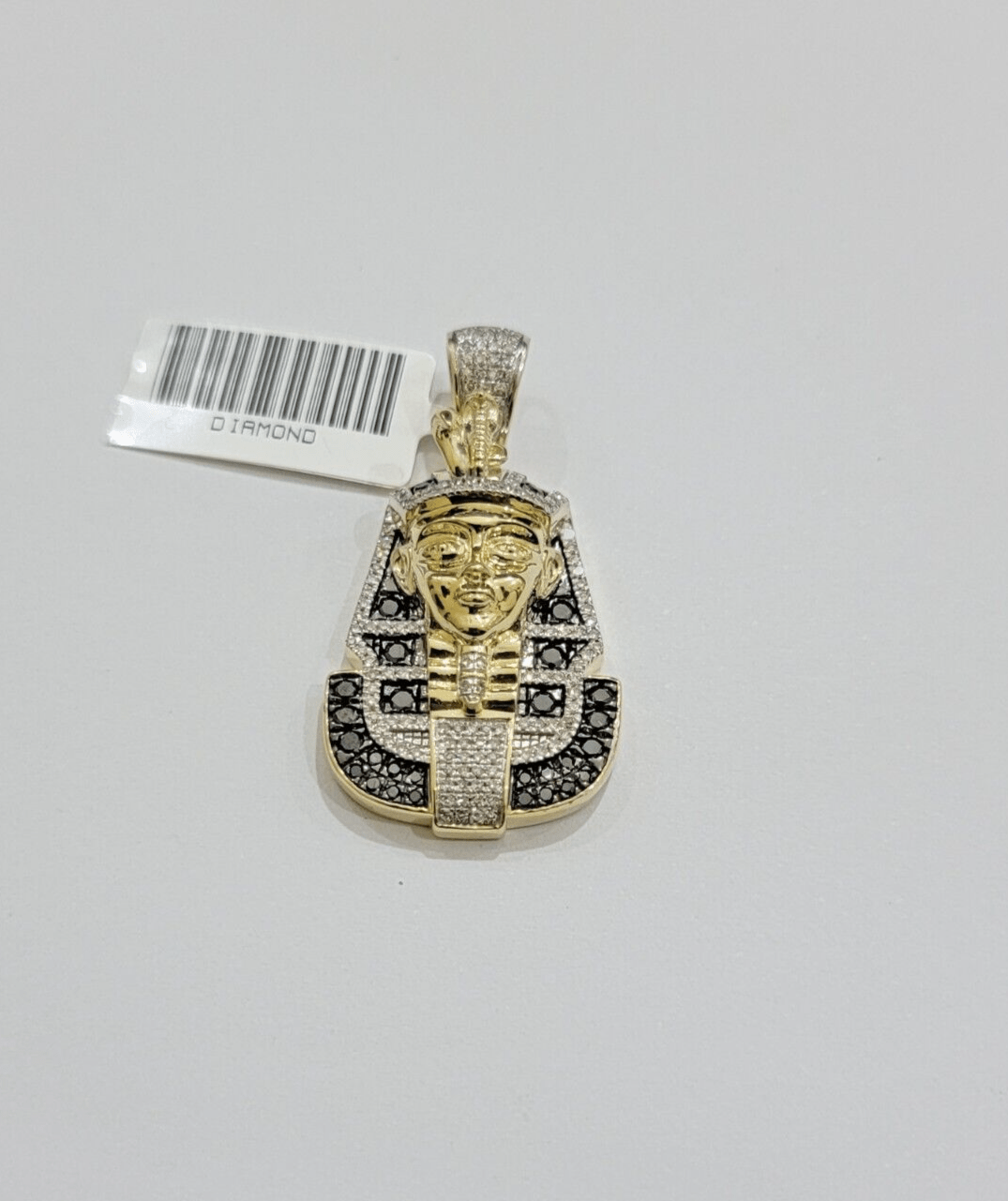 Black Diamond Pharoah Charm Pendant 10kt Yellow Gold 0.80 CT Chain Necklace SALE - GoldenlinQ