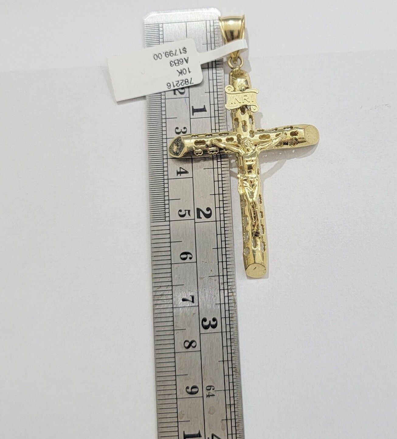 Byzantine chain and Cross charm pendant 10k Yellow Gold set 5mm Necklace 20" - 28" - GoldenlinQ