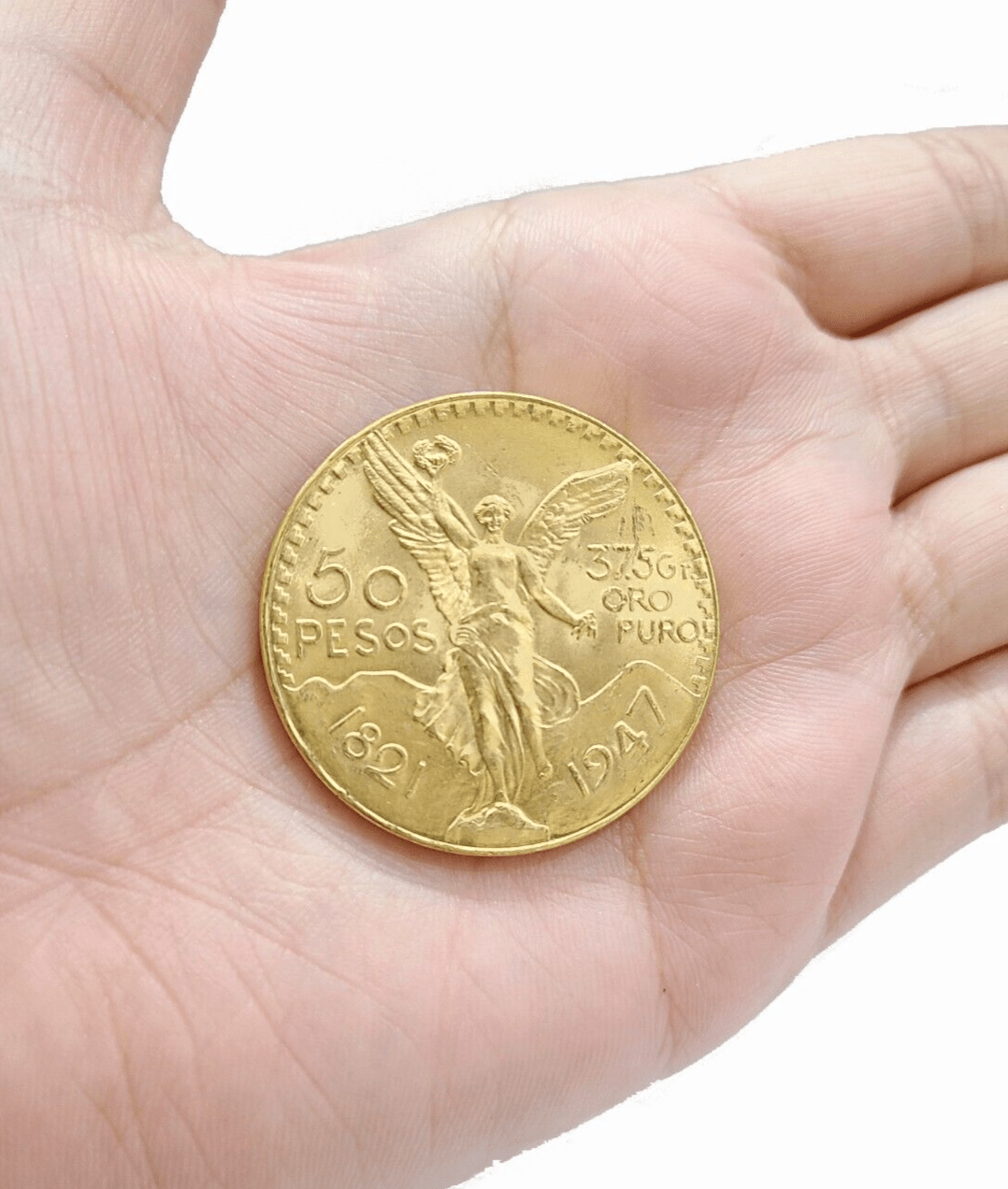 Centenario Coin 22k Solid Yellow Gold 50 Pesos 1947 Mexico/Mexican Coin Oro Puro - GoldenlinQ