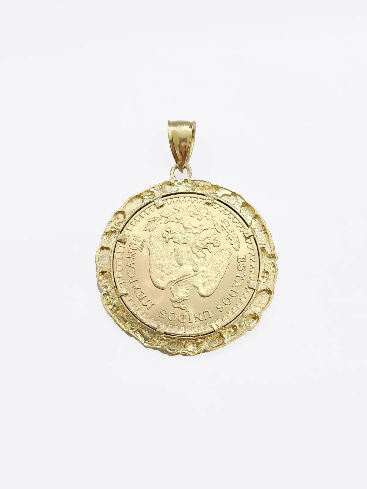 Centenario Coin Custom Solid Yellow 10k Gold 50 Pesos 1947 Mexico Mexican Coin - GoldenlinQ