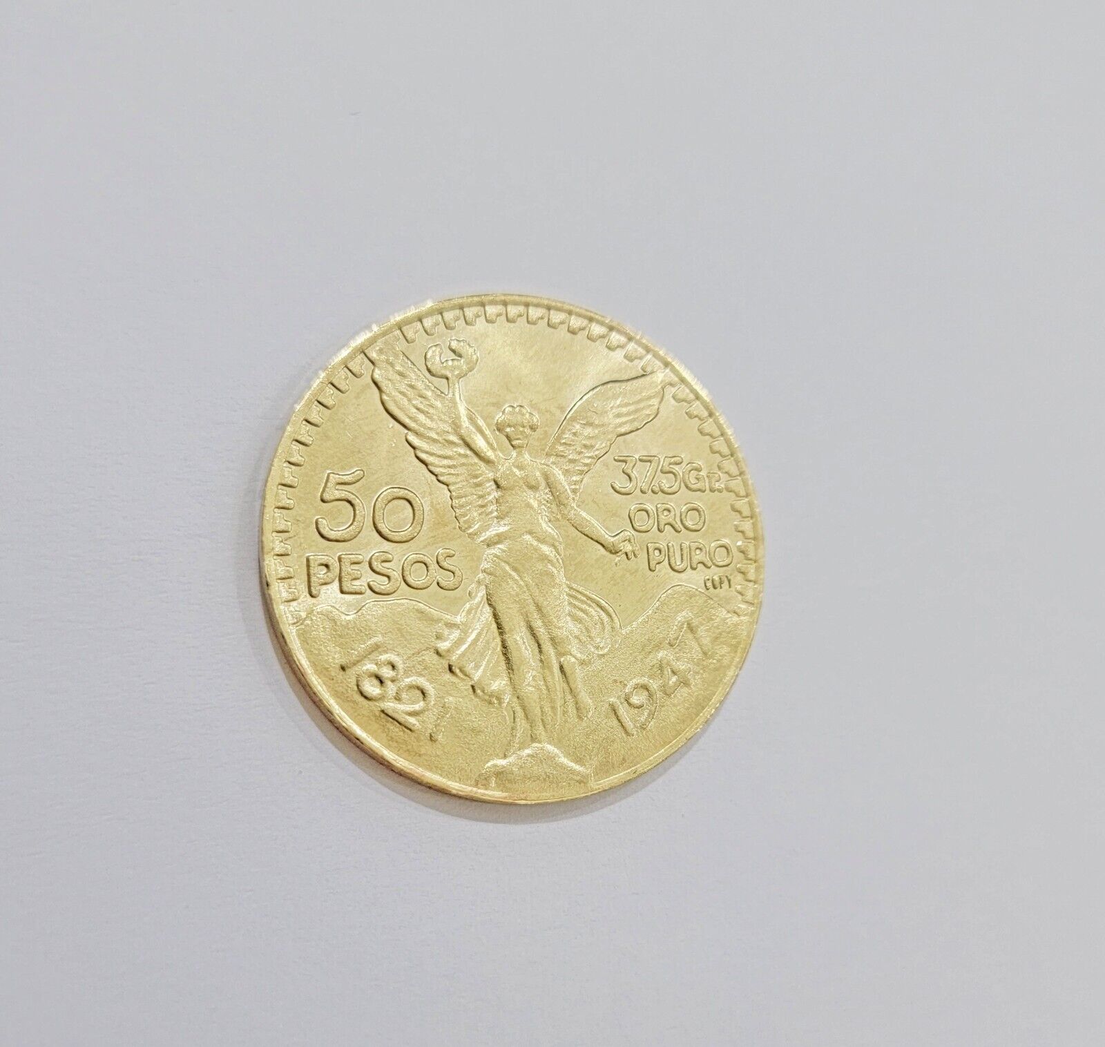 Centenario Coin Custom Solid Yellow 10k Gold 50 Pesos 1947 Mexico Mexican Coin - GoldenlinQ