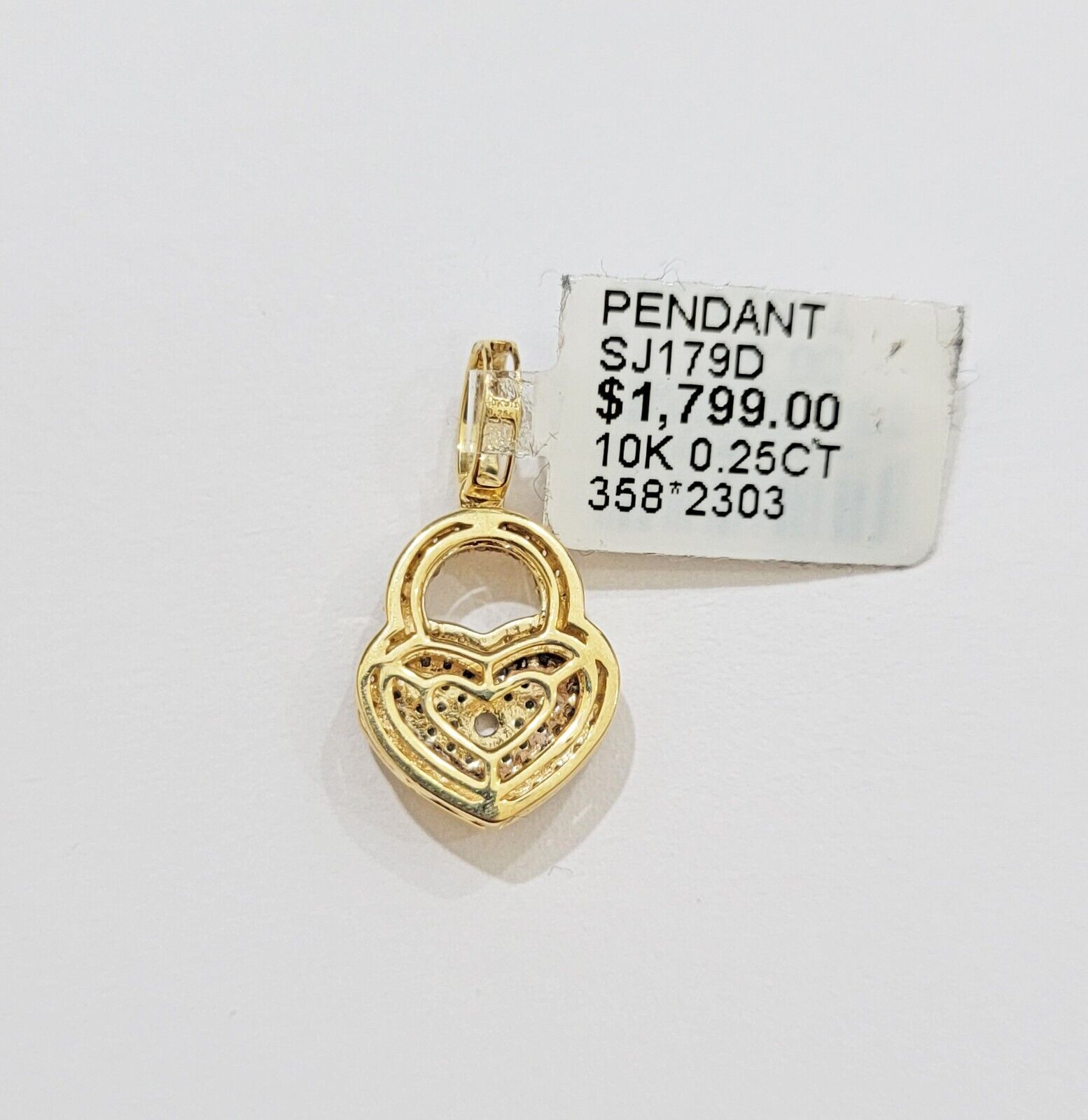 Diamond Heart Key charm pendant 10k gold 0.25 CT Natural Diamonds For Women,REAL - GoldenlinQ