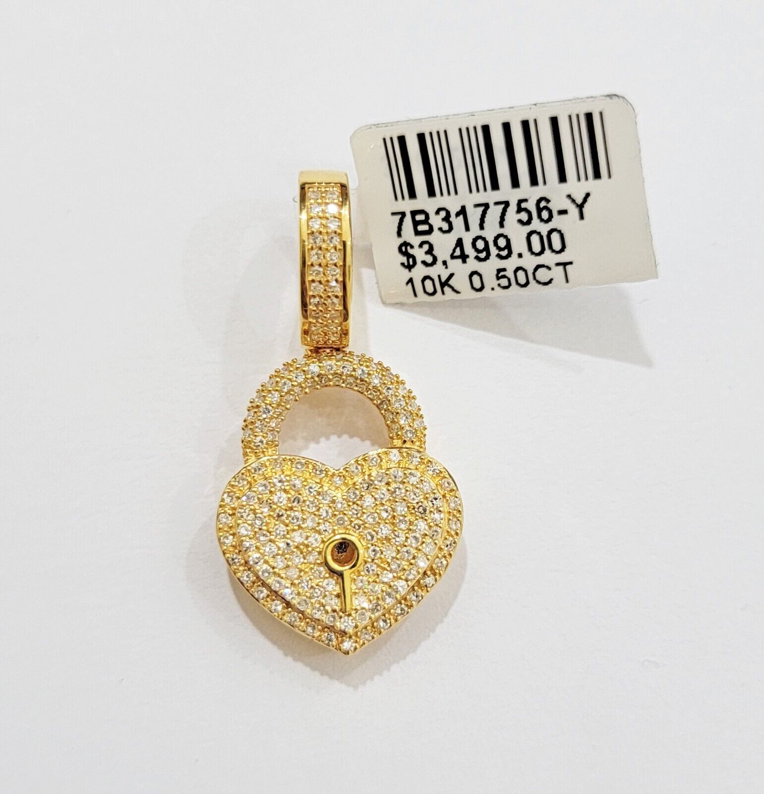 Diamond Key charm pendant Real 10k gold 1/2 Natural Diamonds For Men Women, REAL - GoldenlinQ