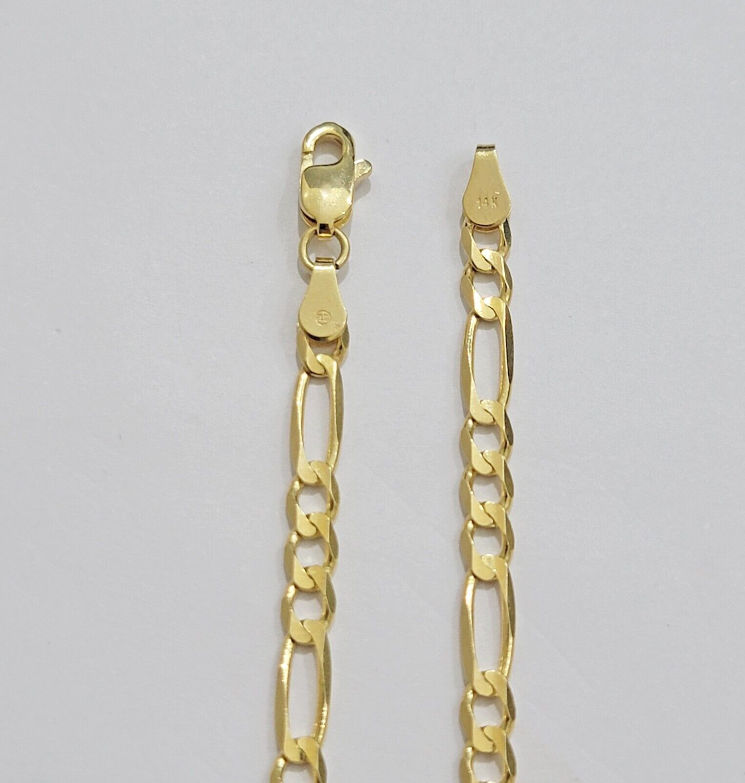 Figaro Link Chain 14k Yellow Gold Necklace 3.5mm 18 - 28 Inch SOLID 14kt STRONG - GoldenlinQ