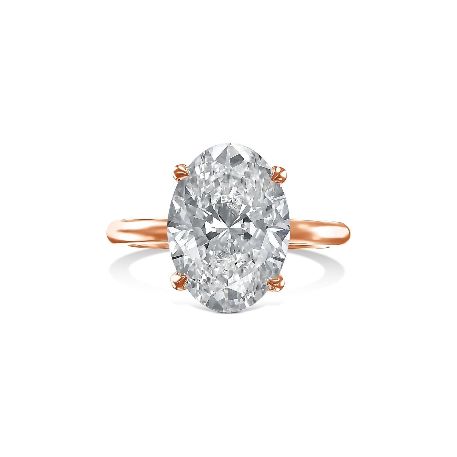 IGI Diamond Engagement Ring VS G Oval 3.50 Carat Lab - Created Eye Clean 14k White - GoldenlinQ