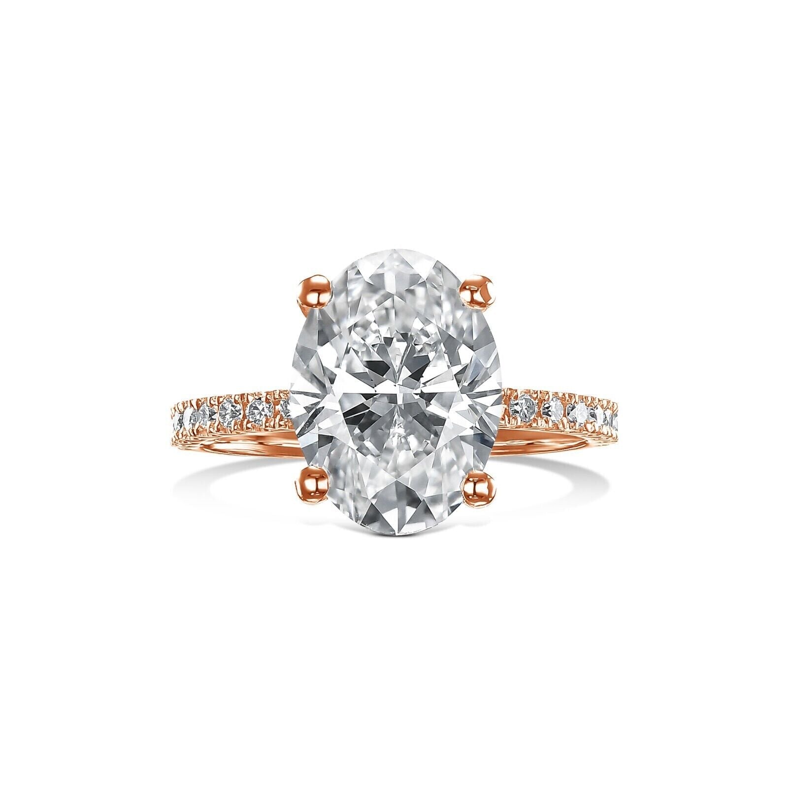 IGI Diamonds Engagement Ring VS1 Oval 3.85 Carat Lab - Created Eye Clean 14k White - GoldenlinQ