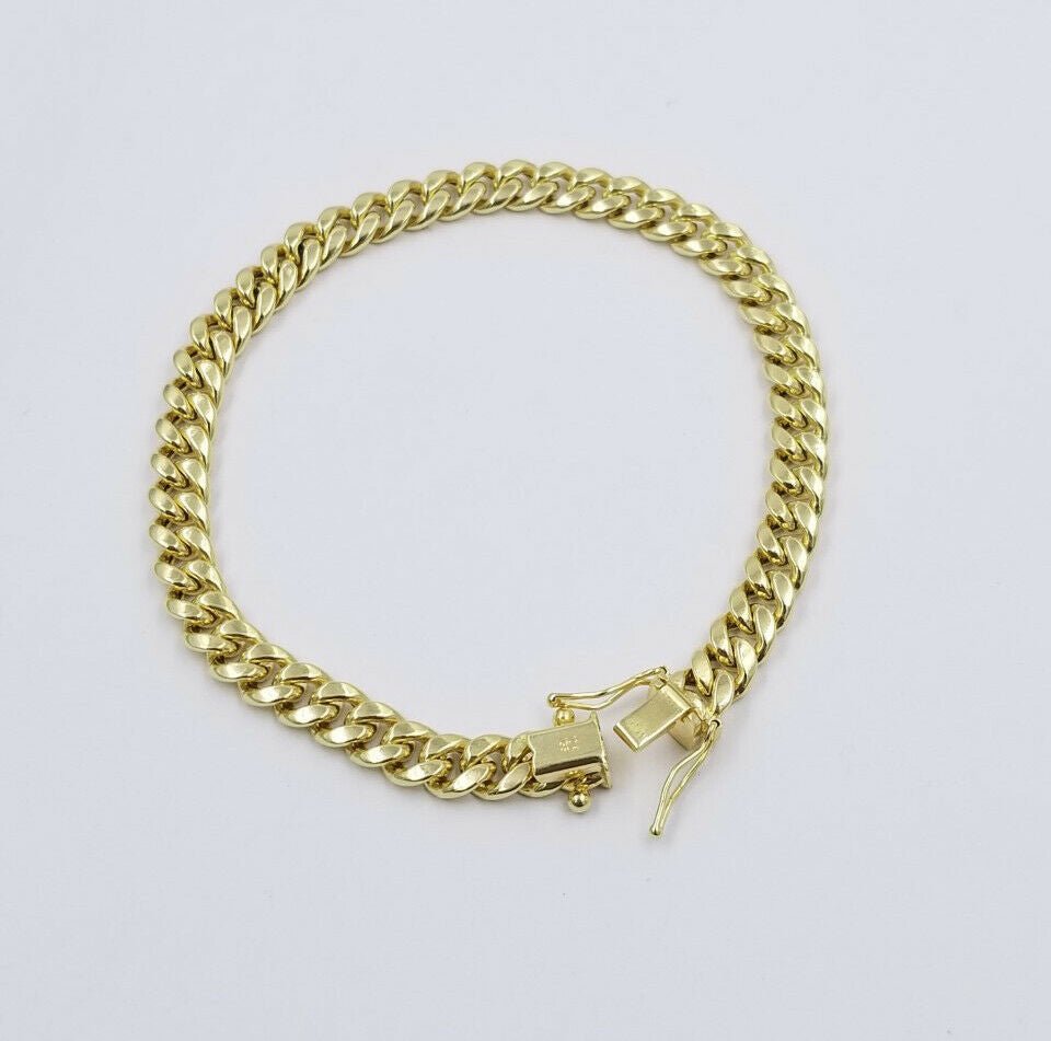 Kids REAL 10k Gold Miami Cuban Link Bracelet 6mm 6" Inch 10KT Yellow Gold Strong - GoldenlinQ