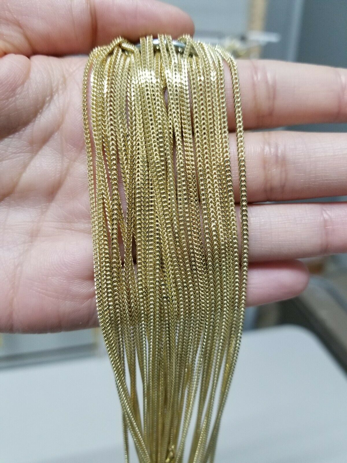Ladies 10k Yellow Gold Necklace Franco Chain 16" - 26" For Pendant REAL Gold,Women - GoldenlinQ