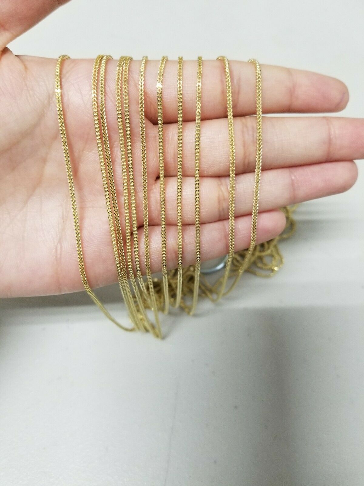 Ladies 10k Yellow Gold Necklace Franco Chain 16" - 26" For Pendant REAL Gold,Women - GoldenlinQ
