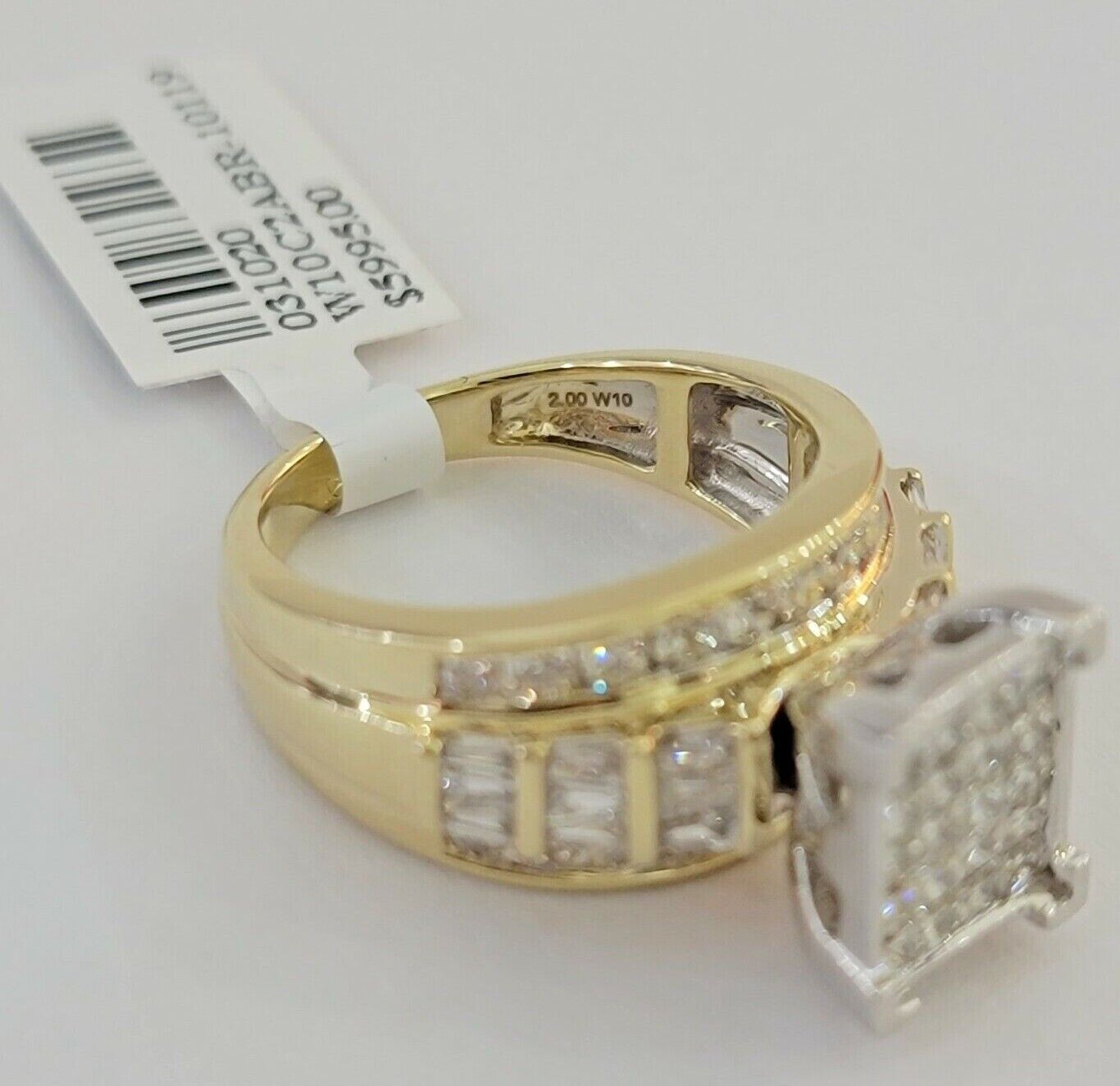 Ladies 14k Yellow Gold Ring Natural 2CT Diamond Women REAL , Wedding Engagement - GoldenlinQ