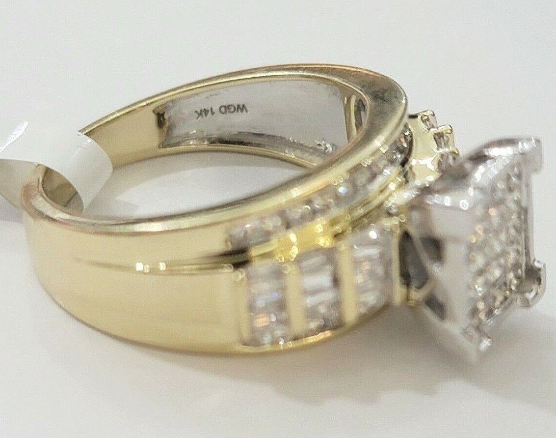 Ladies 14k Yellow Gold Ring Natural 2CT Diamond Women REAL , Wedding Engagement - GoldenlinQ