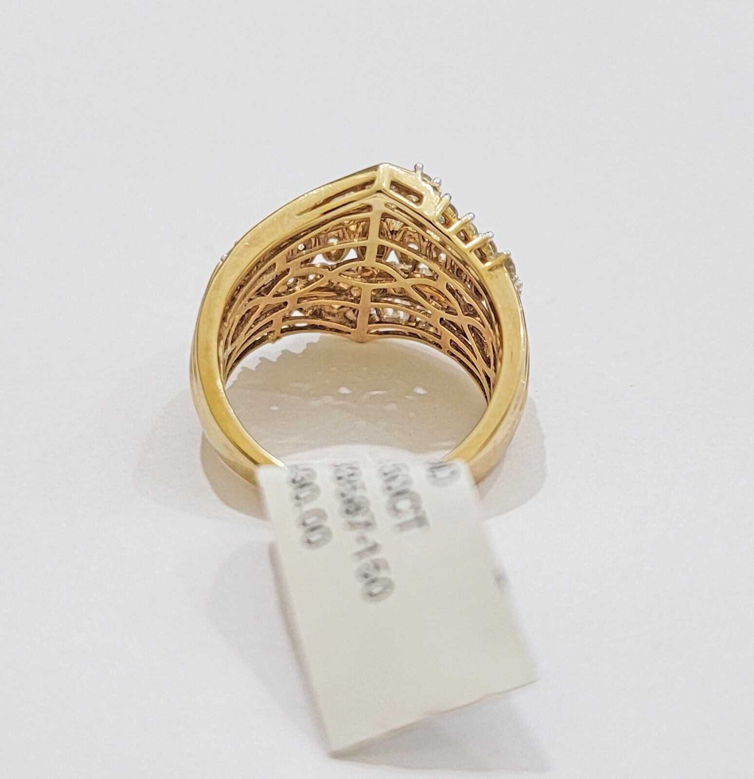 Ladies Diamond Ring Solid 10k Yellow Gold 1.50CT Natural Diamond women band REAL - GoldenlinQ