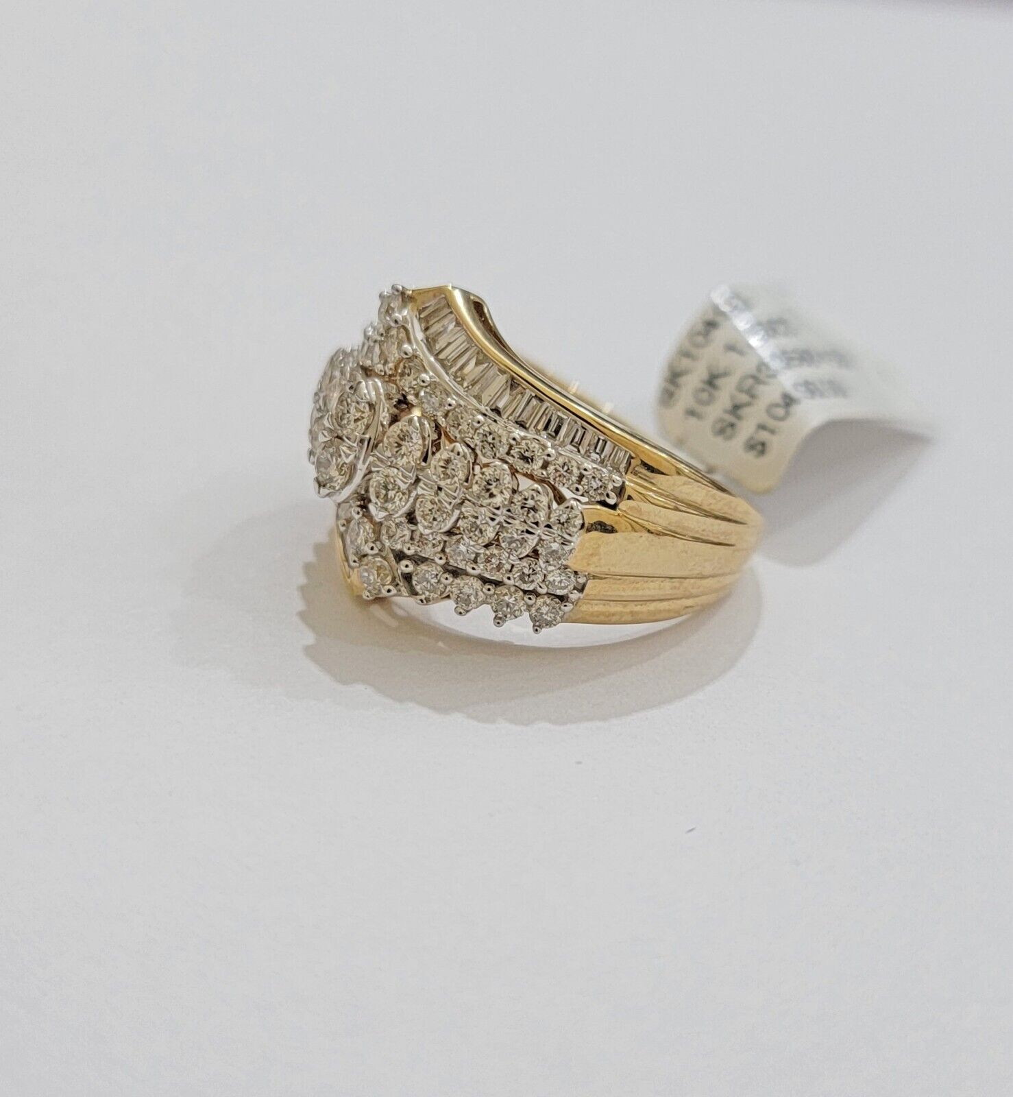 Ladies Diamond Ring Solid 10k Yellow Gold 1.50CT Natural Diamond women band REAL - GoldenlinQ