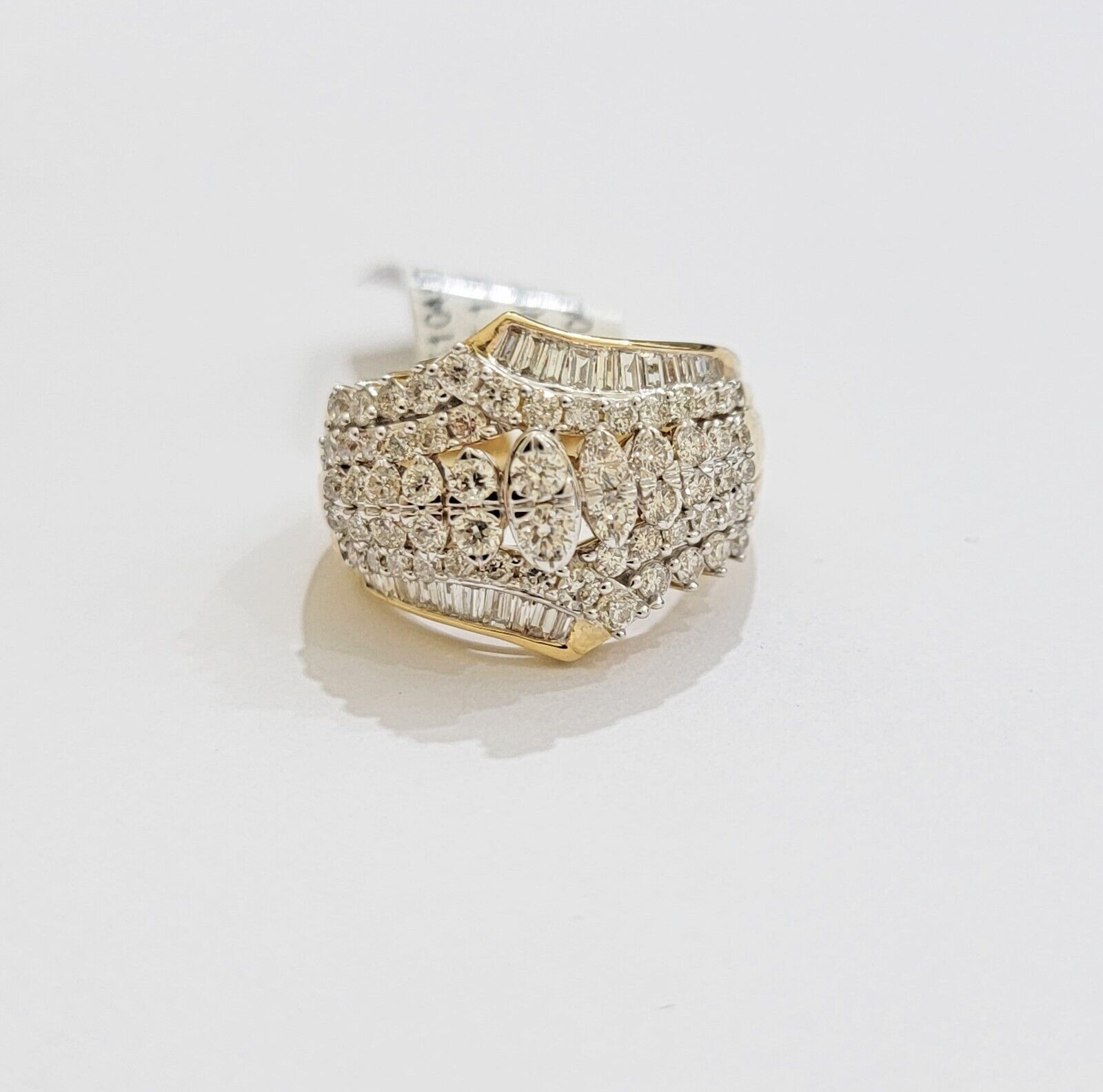 Ladies Diamond Ring Solid 10k Yellow Gold 1.50CT Natural Diamond women band REAL - GoldenlinQ