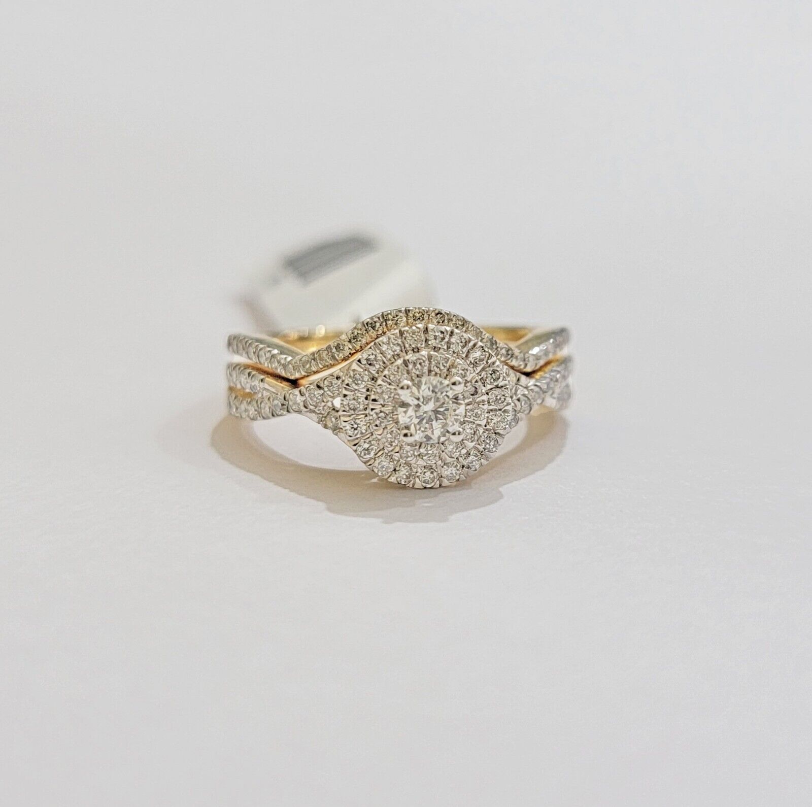 Ladies Real Diamond Ring band Set 14k Yellow Gold 0.75 Ct Natural Diamonds solid - GoldenlinQ