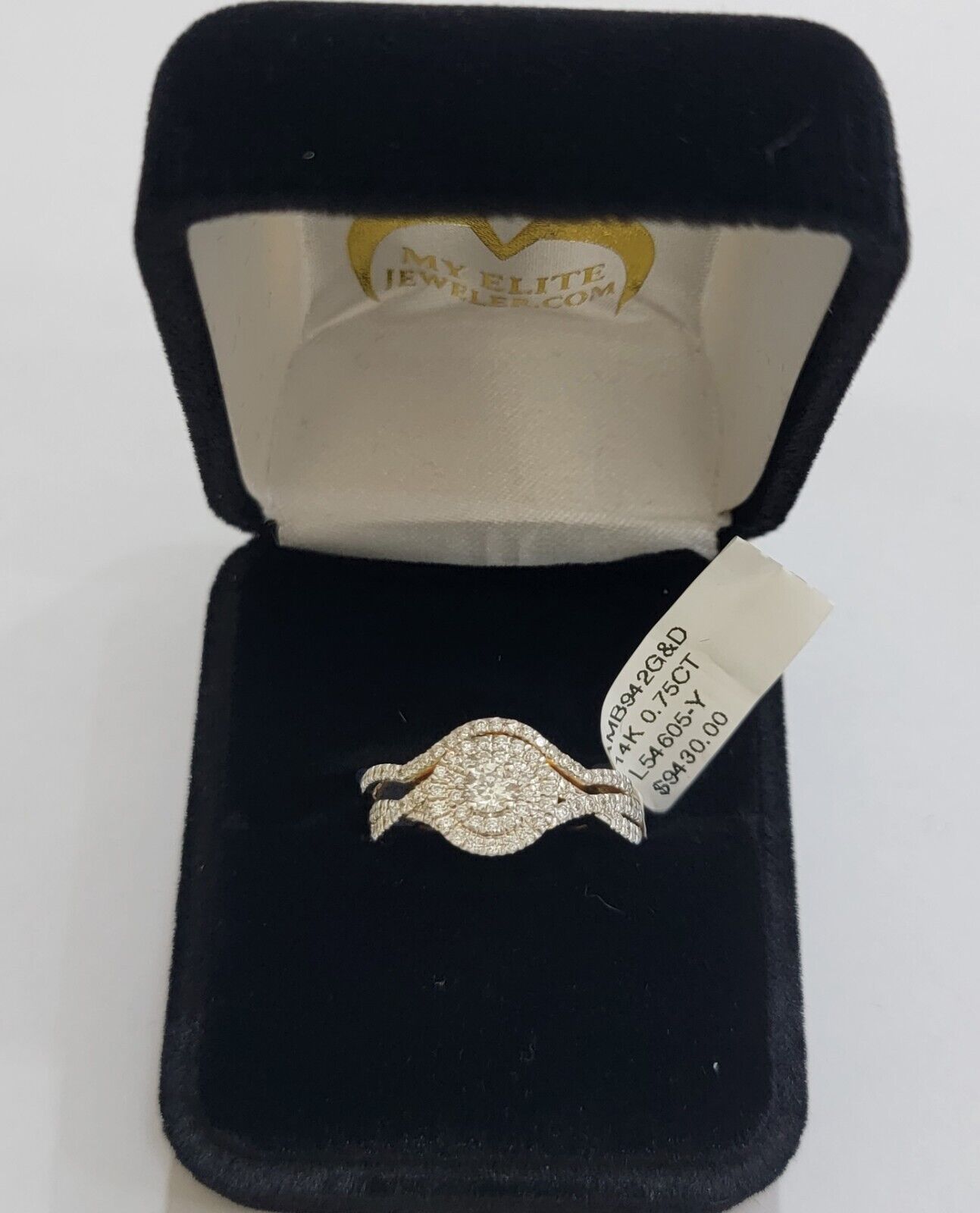 Ladies Real Diamond Ring band Set 14k Yellow Gold 0.75 Ct Natural Diamonds solid - GoldenlinQ