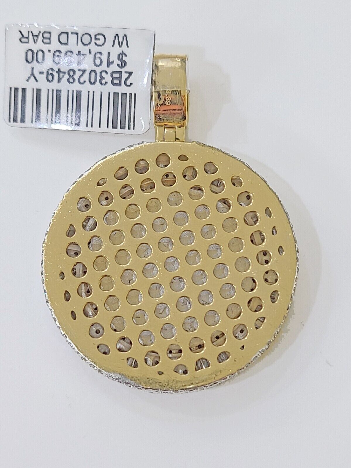 Memory Picture Charm Pendant REAL 14k Yellow God Genuine 3 CT Diamonds Mens 14KT - GoldenlinQ