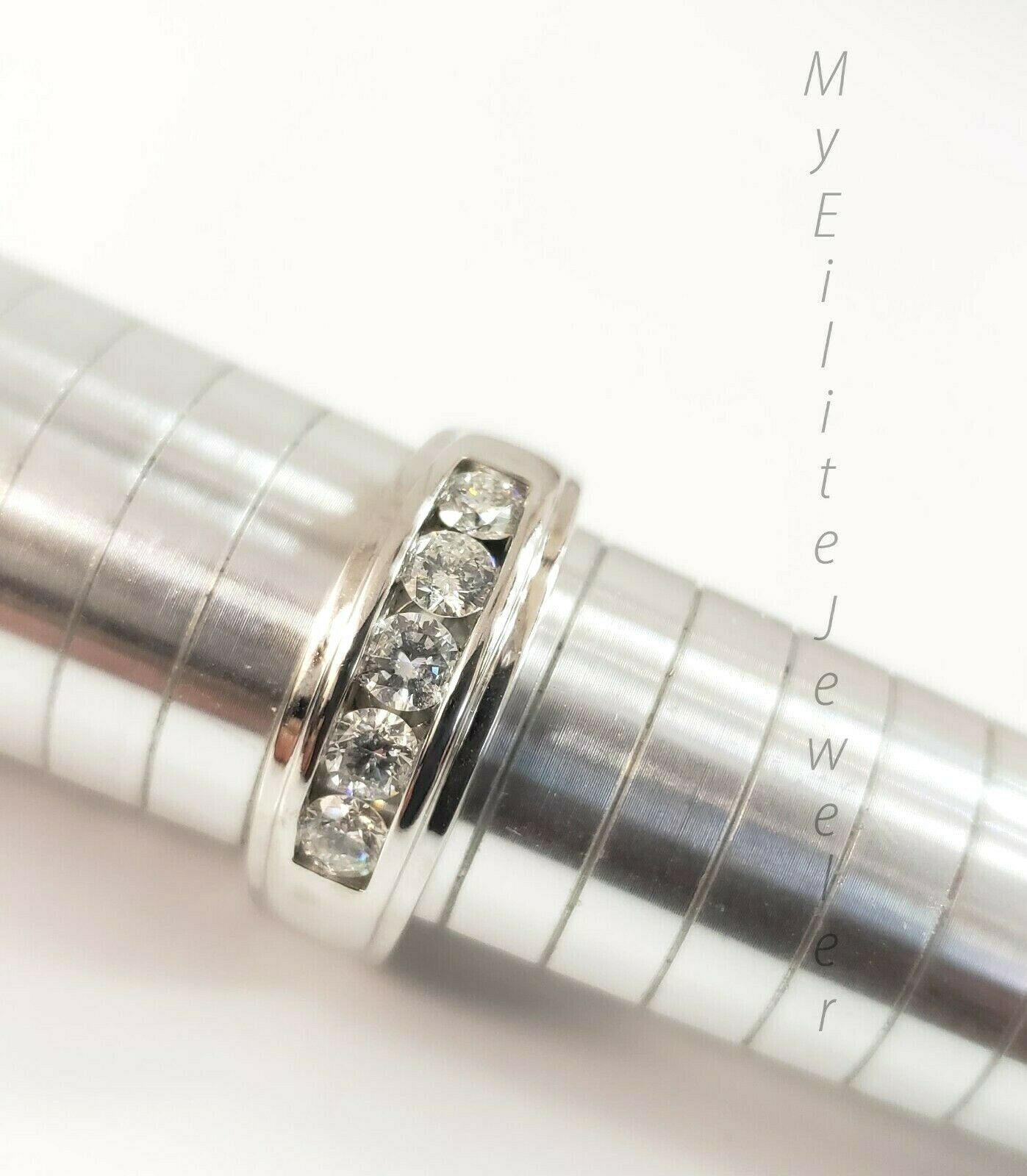 Men's 1 CT Solitaire Diamond Ring 10 K Solid White Gold Band Size 10 Thick Bands - GoldenlinQ