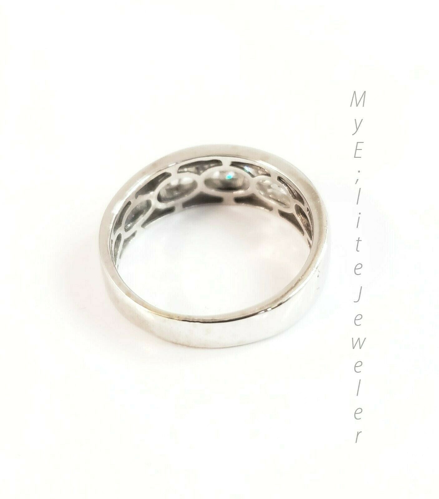 Men's 1 CT Solitaire Diamond Ring 10 K Solid White Gold Band Size 10 Thick Bands - GoldenlinQ