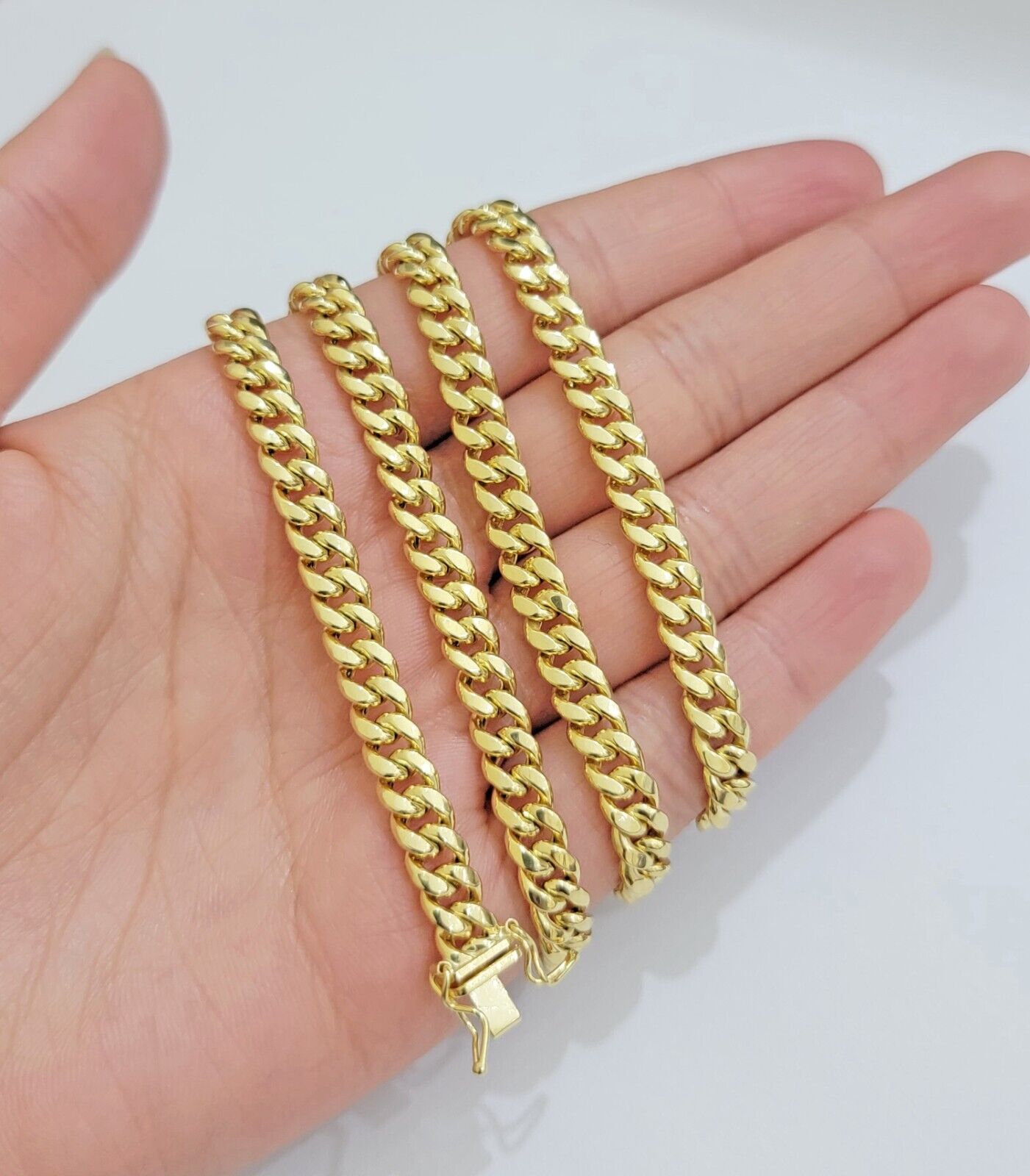 Mens 10k Gold Chain Necklace 6mm Miami Cuban Link 18 - 28 Inch REAL 10kt Yellow - GoldenlinQ