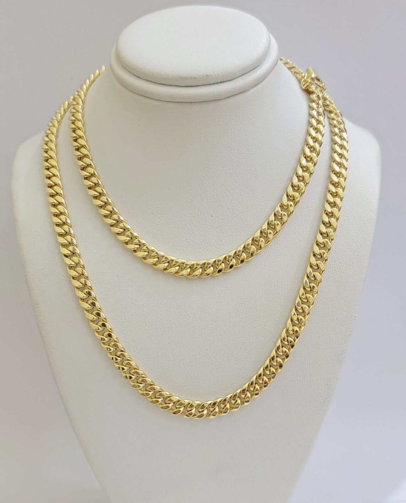 Mens 10k Gold Chain Necklace 6mm Miami Cuban Link 18 - 28 Inch REAL 10kt Yellow - GoldenlinQ