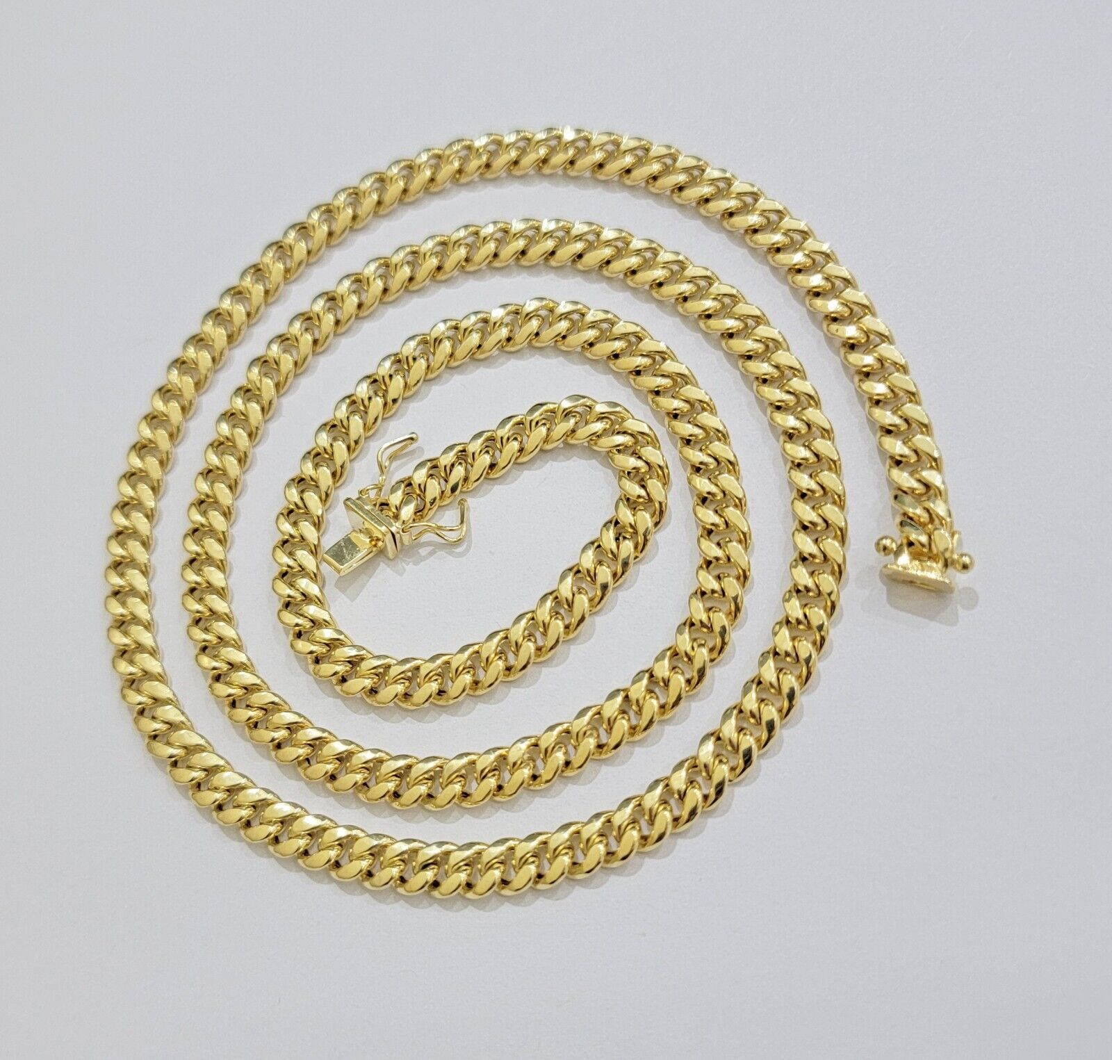 Mens 10k Gold Chain Necklace 6mm Miami Cuban Link 18 - 28 Inch REAL 10kt Yellow - GoldenlinQ