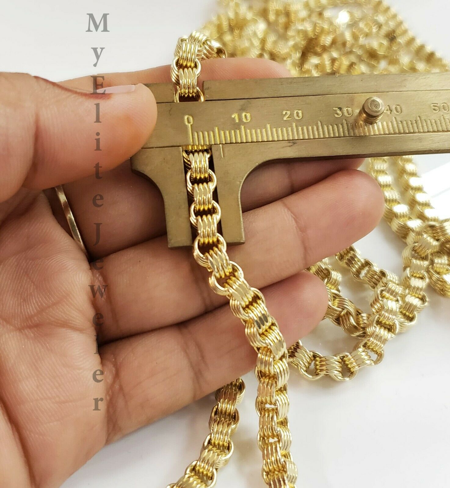 Mens 10K Yellow Gold Byzantine Chain Necklace 18" - 30 Inch 5mm - GoldenlinQ