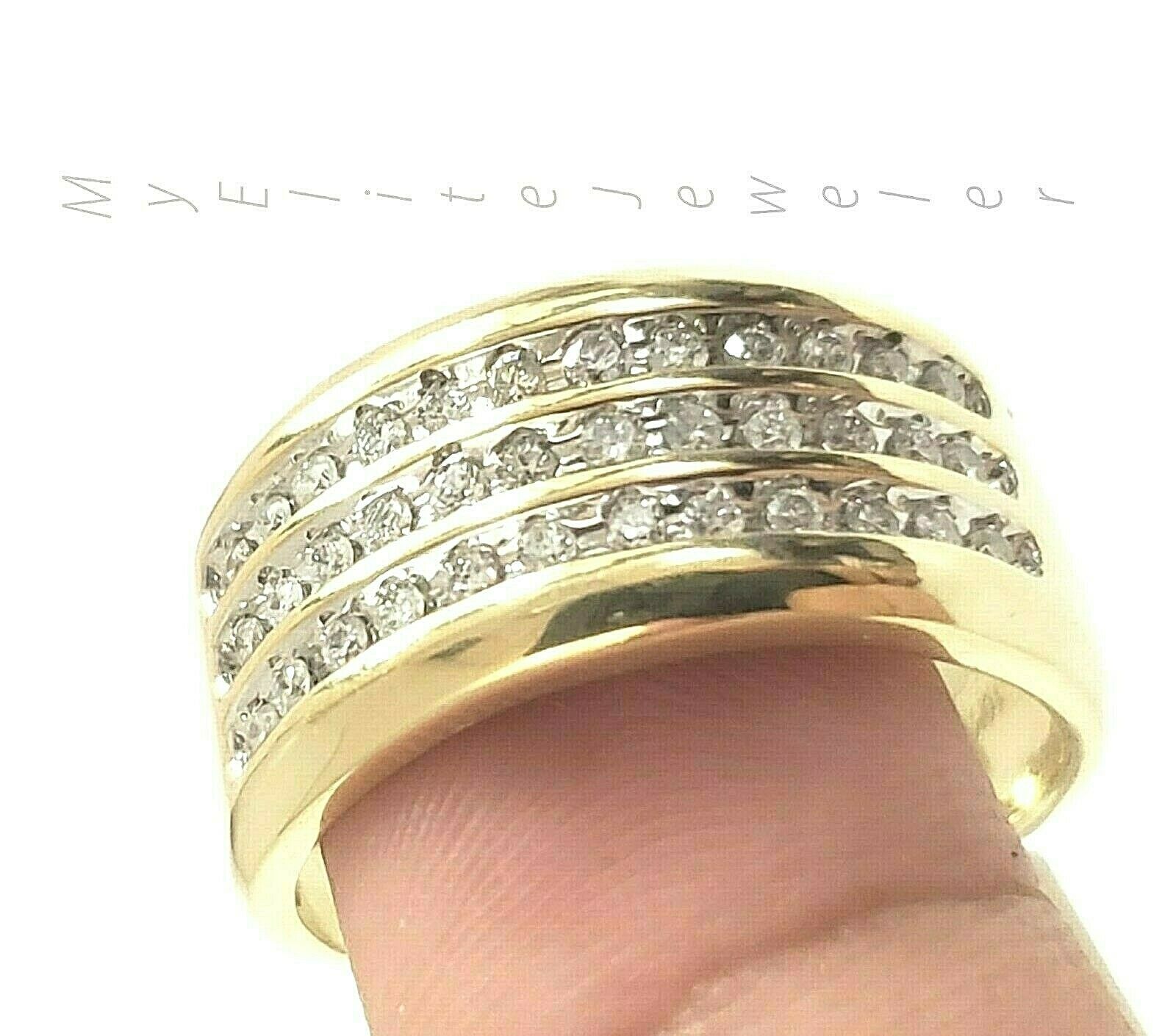 Mens 1/2CT Diamond Ring 10K Solid Gold Band Size 10 Thick Bands, 100% GENUINE - GoldenlinQ