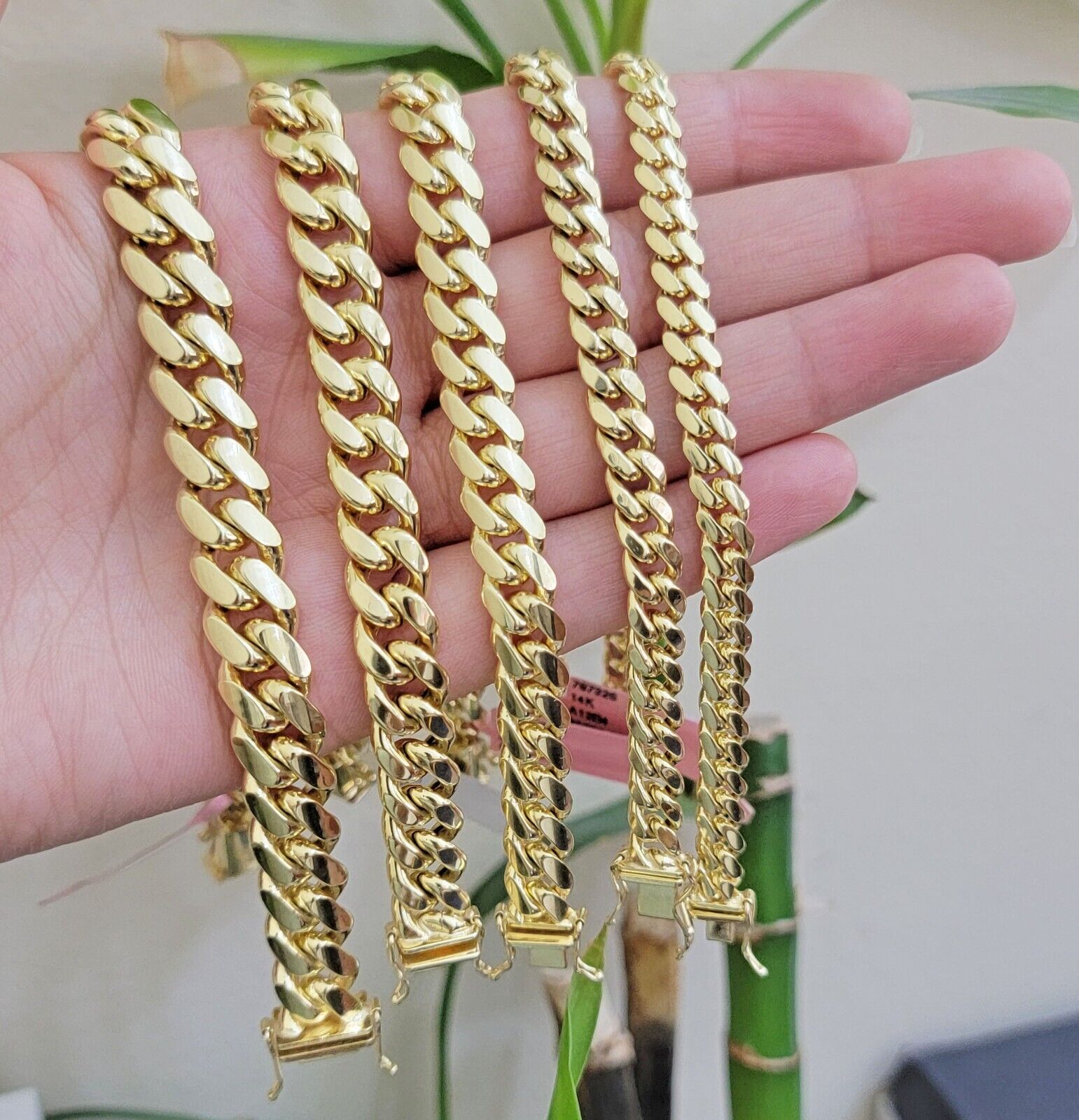 Mens 14k Gold Bracelet Miami Cuban Link REAL 14kt SOLID 6 - 10mm & 7.5 - 9 Inch - GoldenlinQ