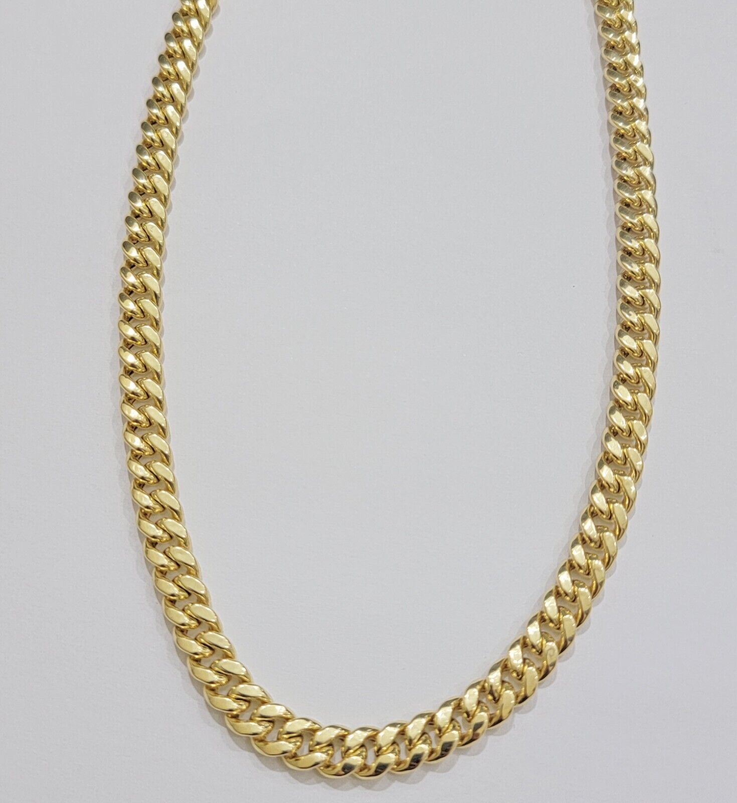 Mens 14k Gold Chain 8mm Miami cuban Link 18 - 30 Inch REAL 14KT Yelllow Gold - GoldenlinQ