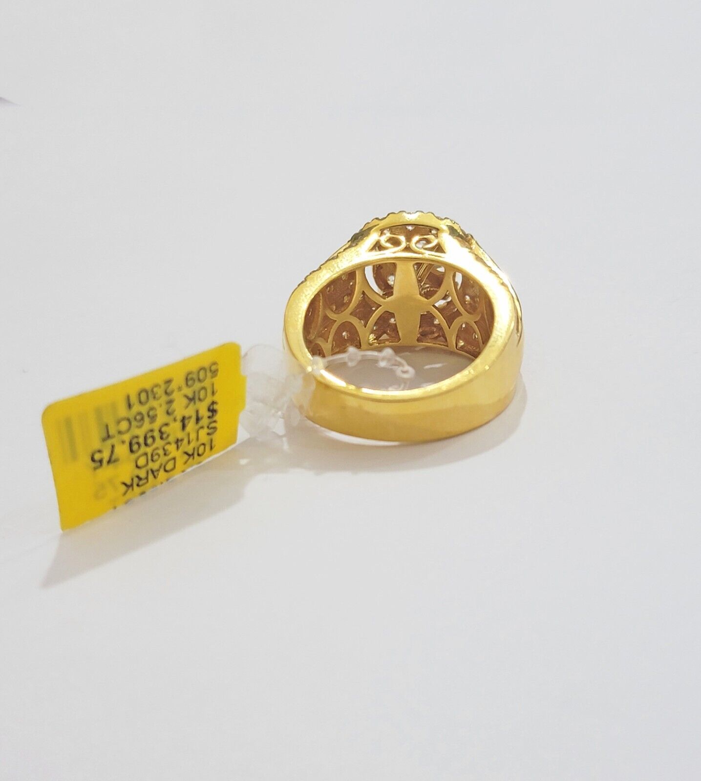 Mens diamond ring 10k yellow gold 2.56 Ct diamonds 10kt dark yellow gold Band - GoldenlinQ