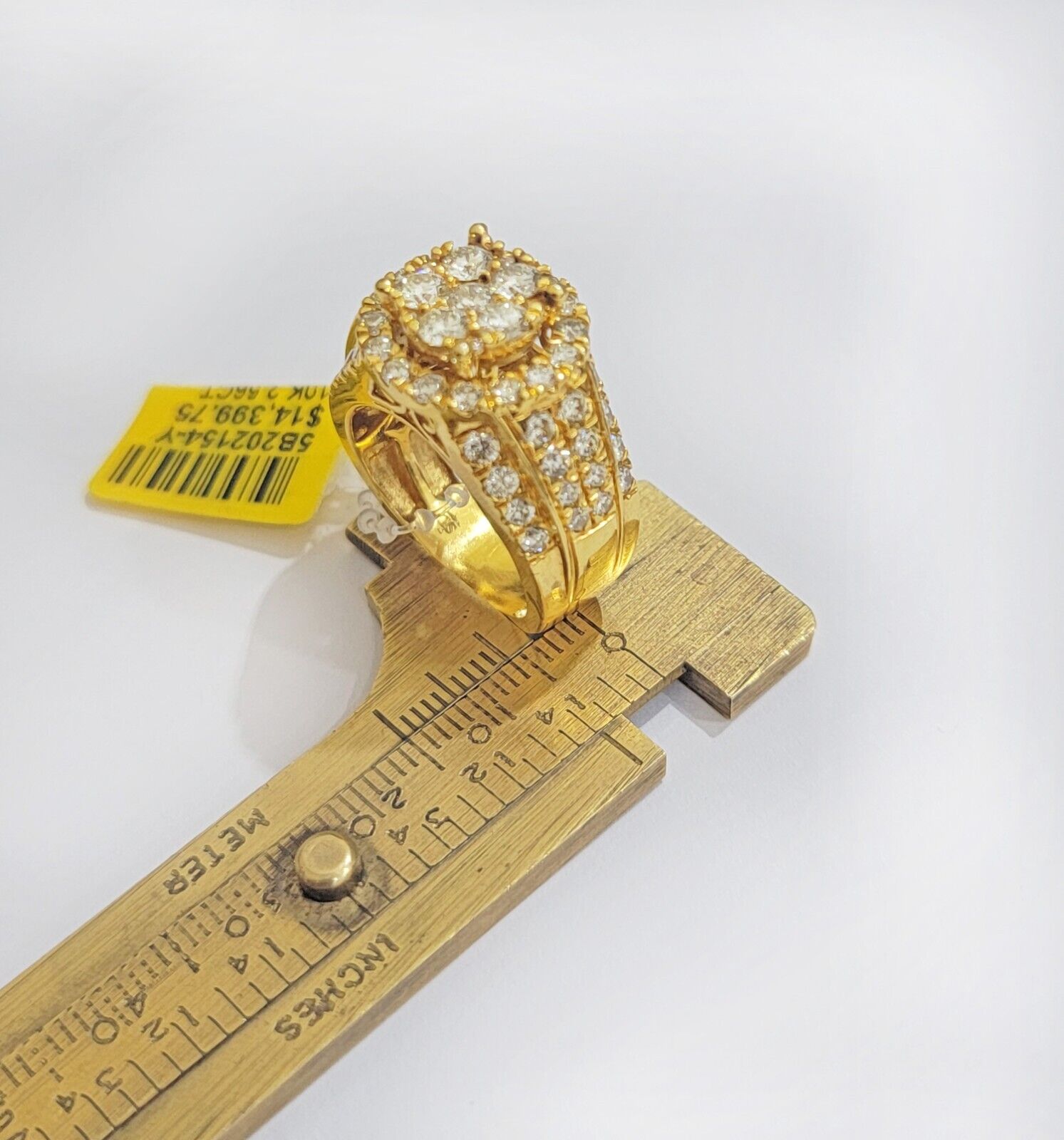 Mens diamond ring 10k yellow gold 2.56 Ct diamonds 10kt dark yellow gold Band - GoldenlinQ