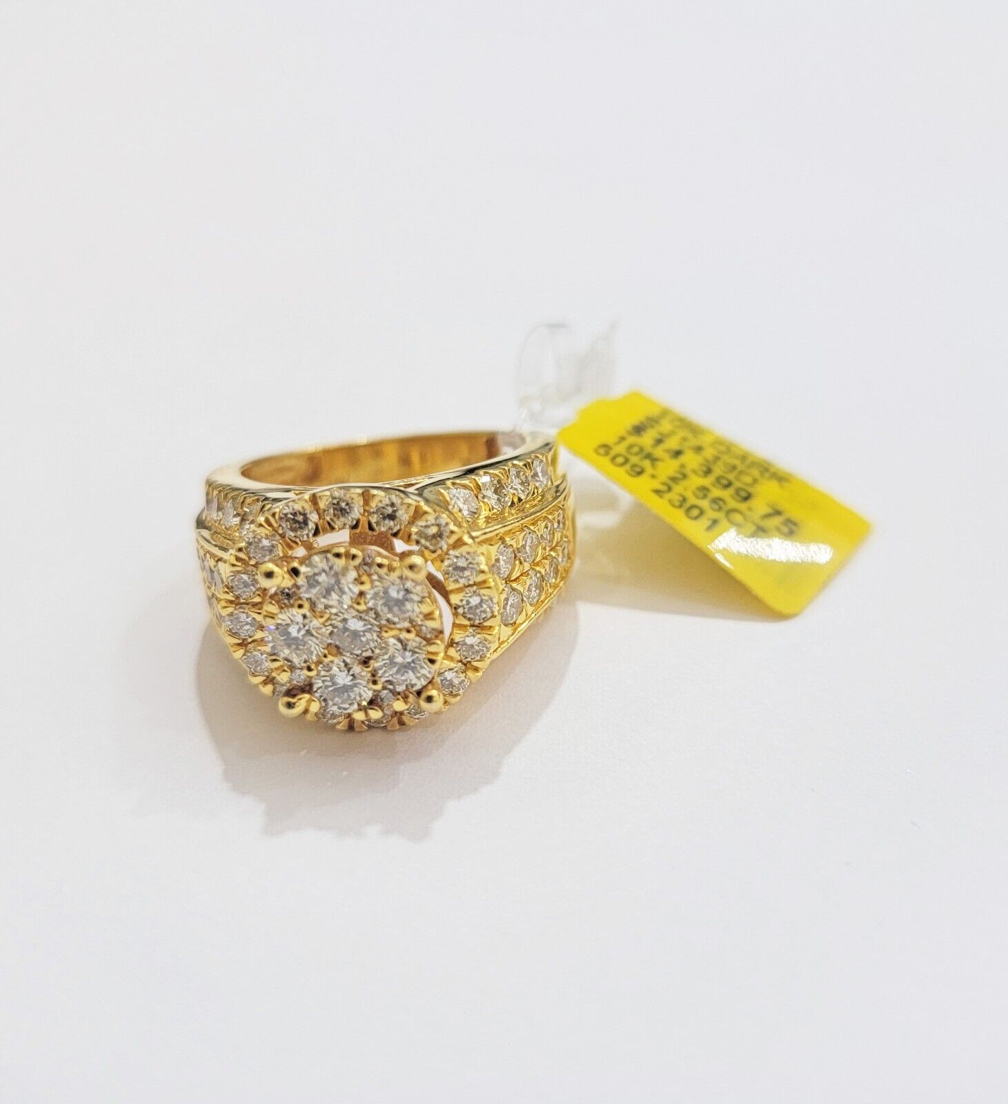Mens diamond ring 10k yellow gold 2.56 Ct diamonds 10kt dark yellow gold Band - GoldenlinQ