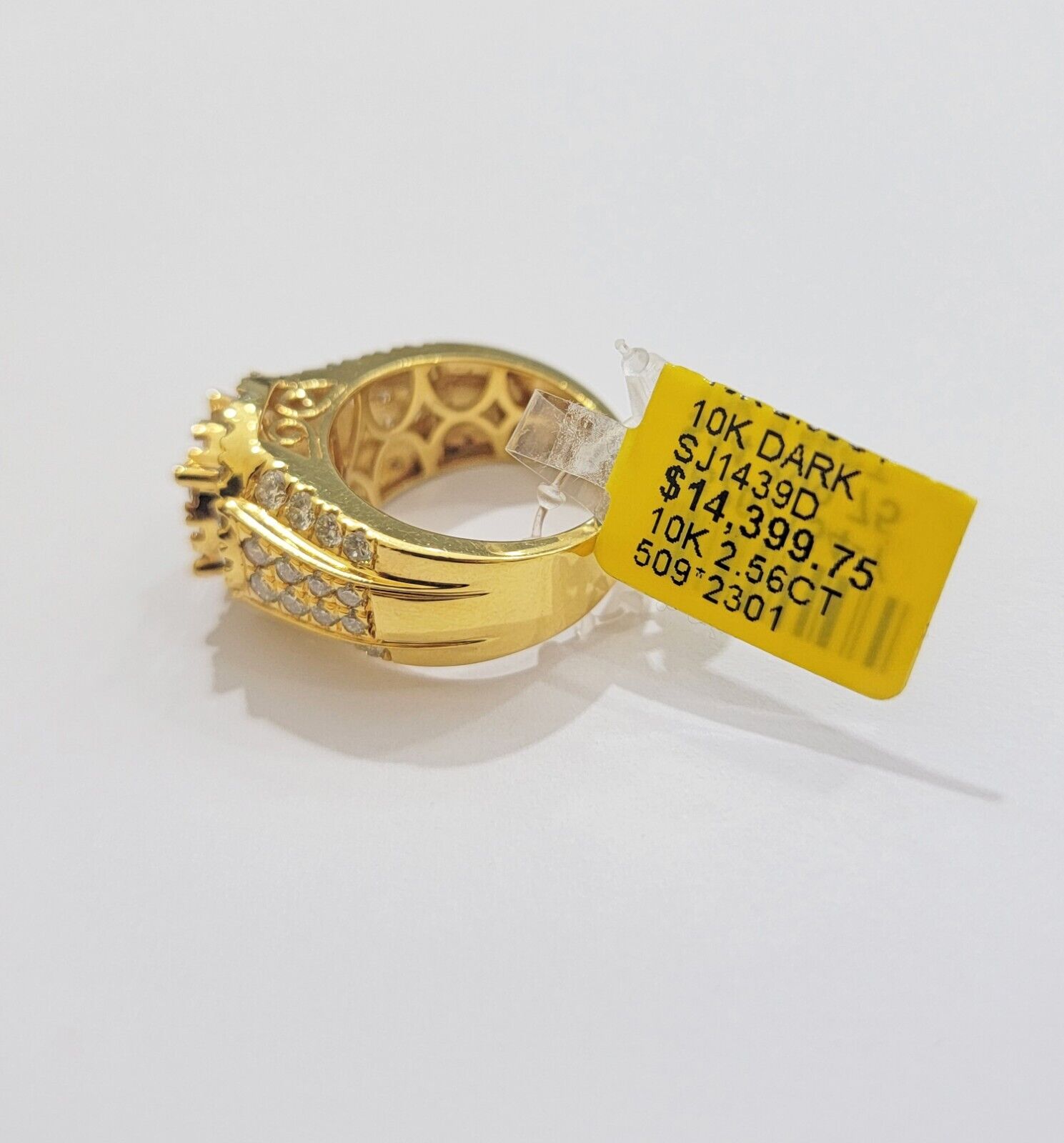 Mens diamond ring 10k yellow gold 2.56 Ct diamonds 10kt dark yellow gold Band - GoldenlinQ