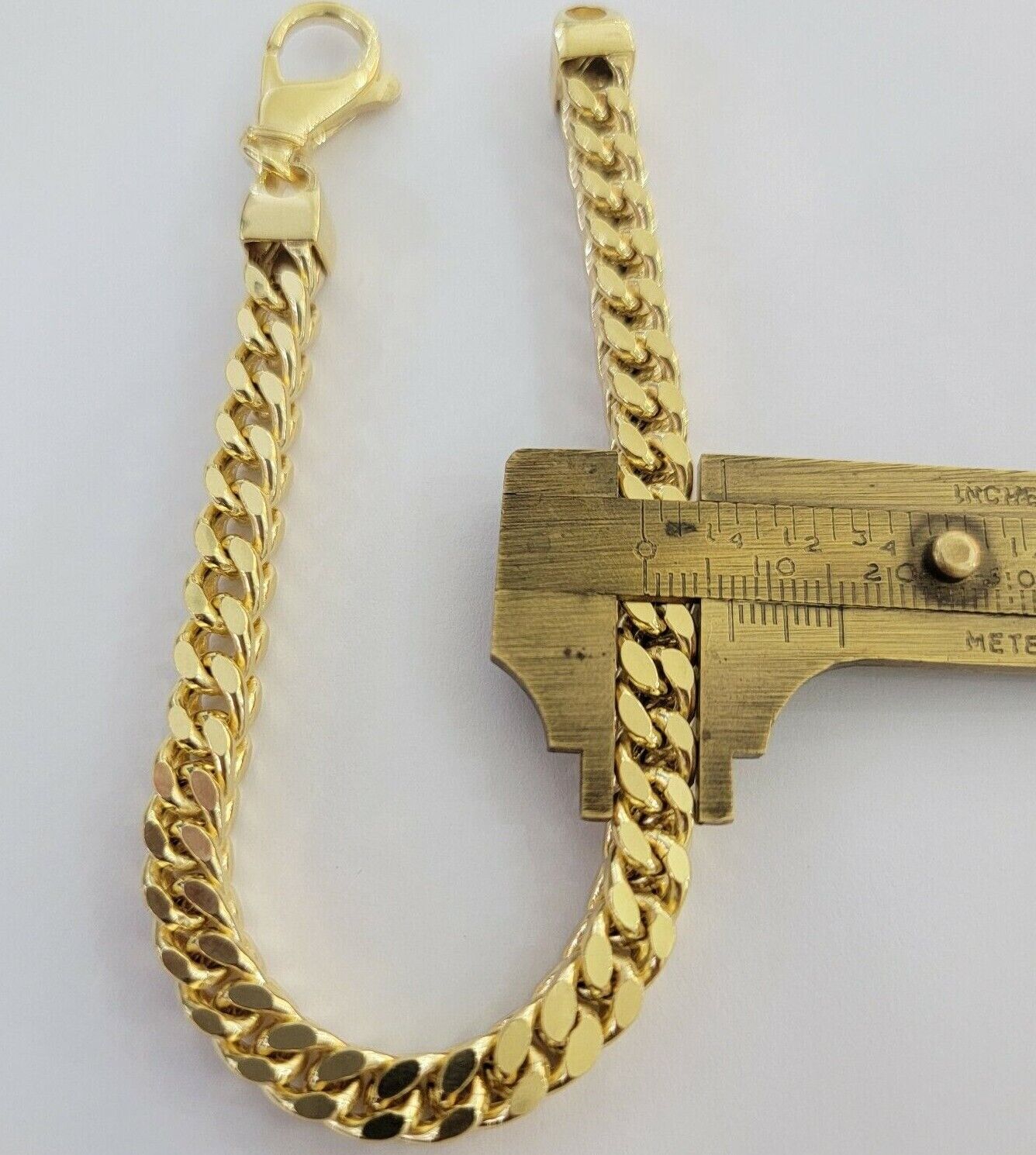 Men's Franco Bracelet 9 Inch 7mm REAL 10kt Yellow Gold Thick & Strong Bracelet - GoldenlinQ