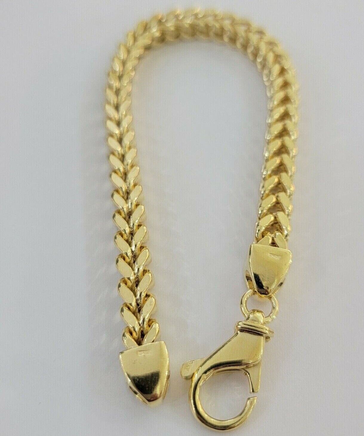 Men's Franco Bracelet 9 Inch 7mm REAL 10kt Yellow Gold Thick & Strong Bracelet - GoldenlinQ