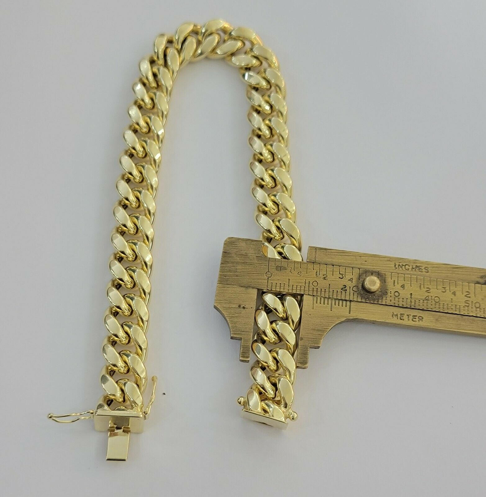 Mens REAL 10k Gold Miami Cuban Bracelet 8" 11mm 10 kt Yellow Gold Strong Links - GoldenlinQ