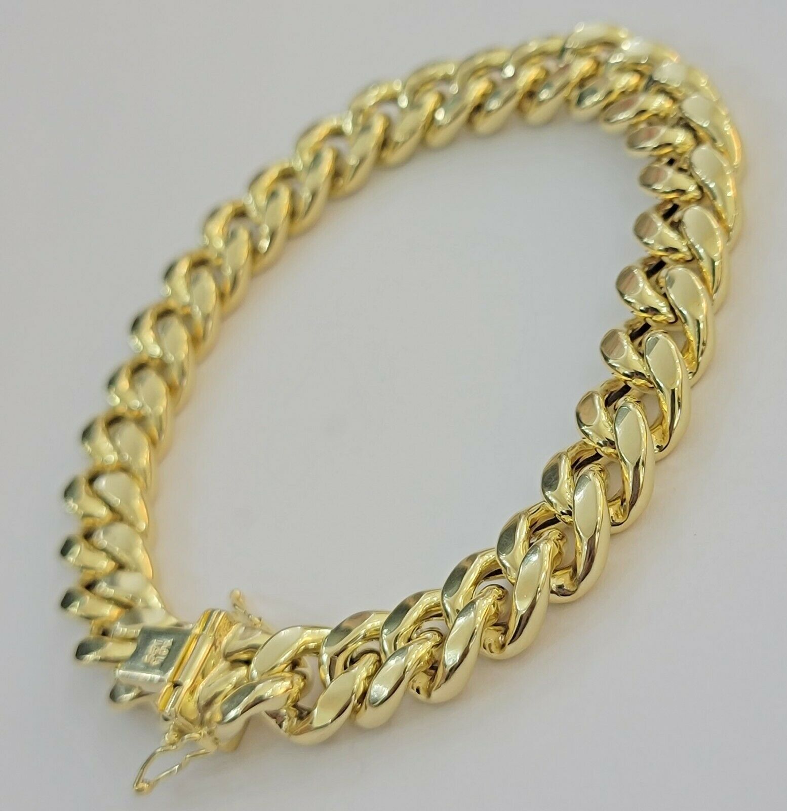 Mens REAL 10k Gold Miami Cuban Bracelet 9" 11mm 10 kt Yellow Gold Strong Links - GoldenlinQ