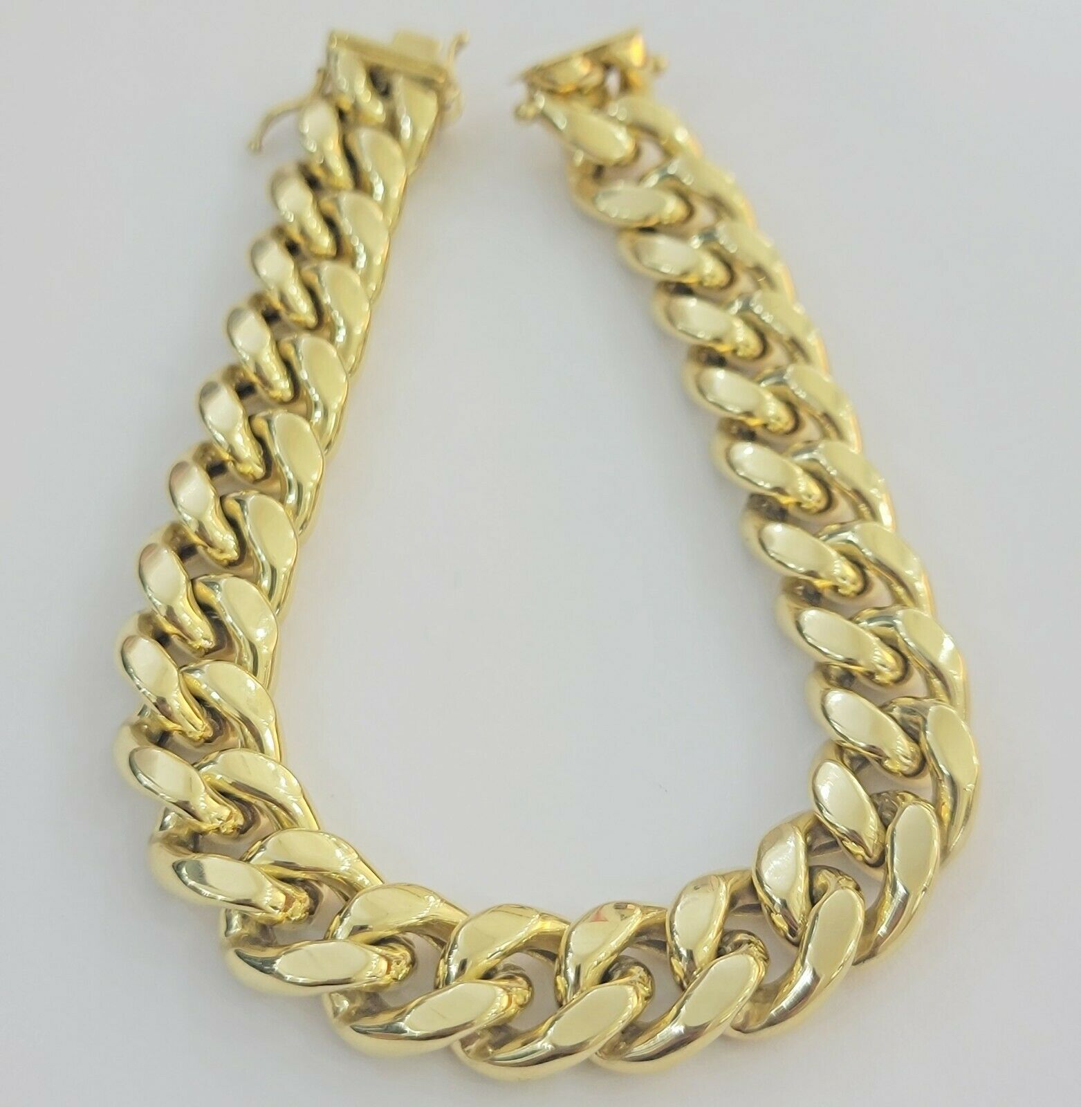 Mens REAL 10k Gold Miami Cuban Bracelet 9" 13mm 10 kt Yellow Gold Strong Links - GoldenlinQ