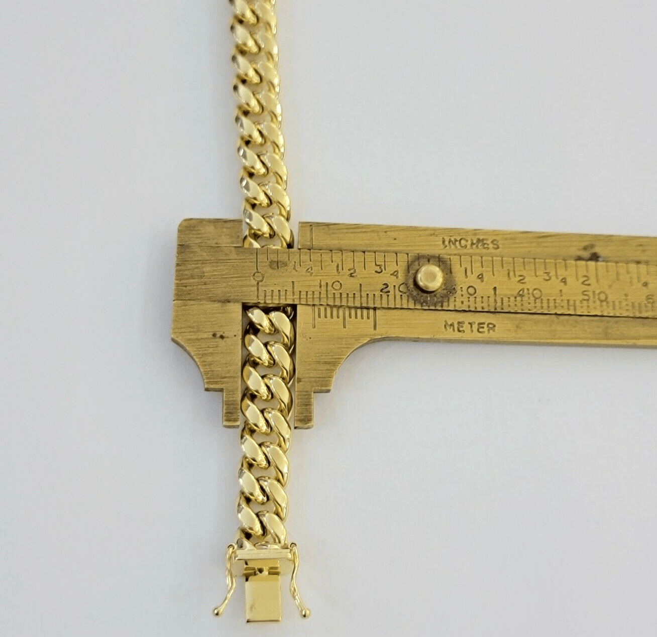 Mens Real 14k Gold Bracelet 8mm 8.5 inch Miami Cuban Link Box Clasp Strong 14 KT - GoldenlinQ