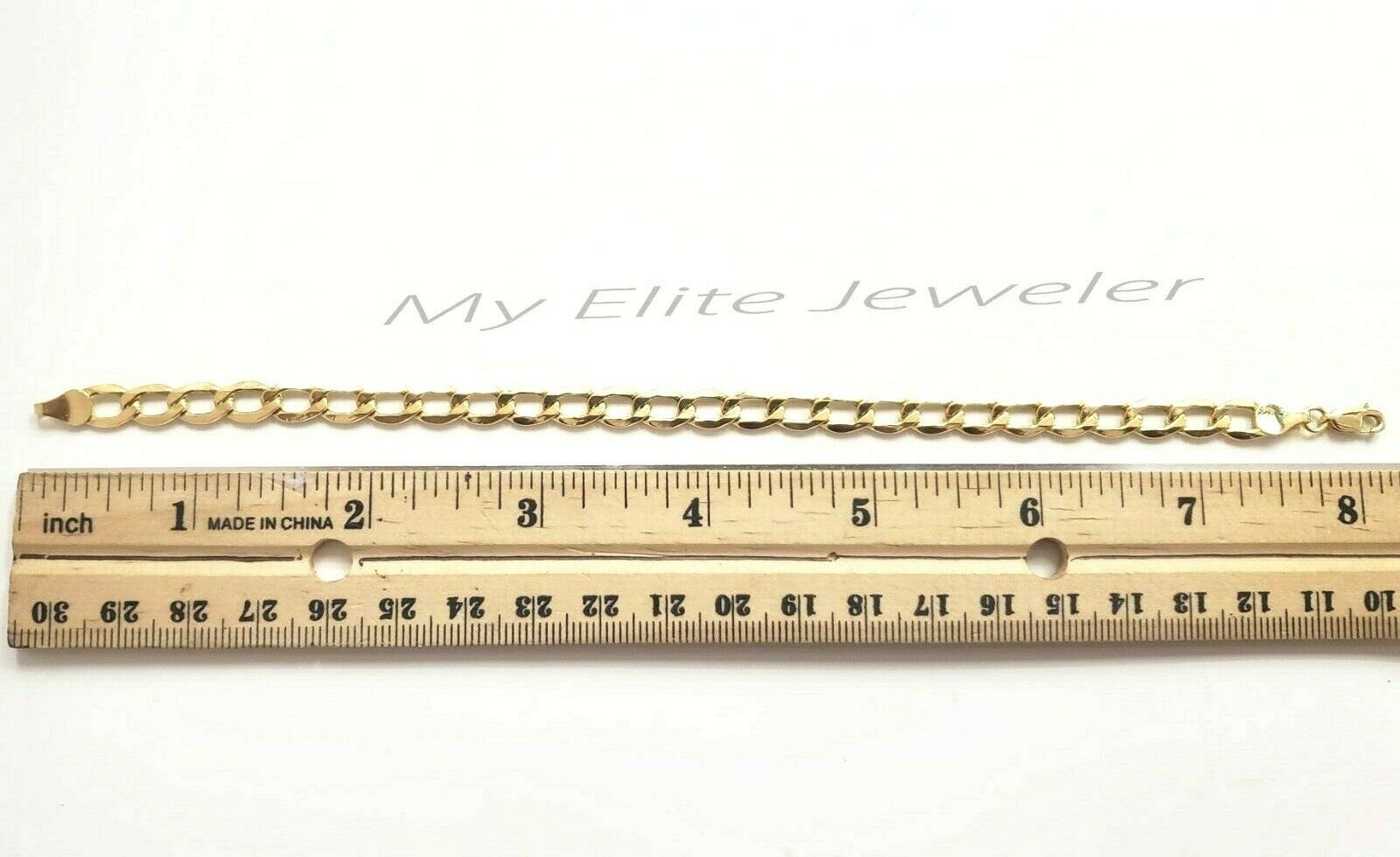 Men's & Women's 14K Yellow Gold Cuban Link Bracelet 6 mm 8 Inches long Real Gold - GoldenlinQ