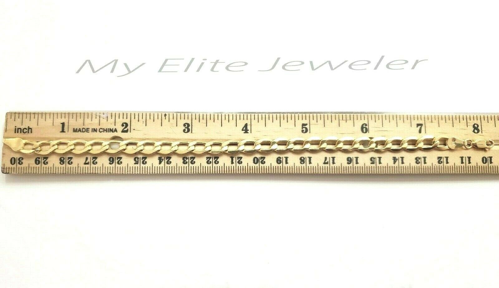 Men's & Women's 14K Yellow Gold Cuban Link Bracelet 6 mm 8 Inches long Real Gold - GoldenlinQ