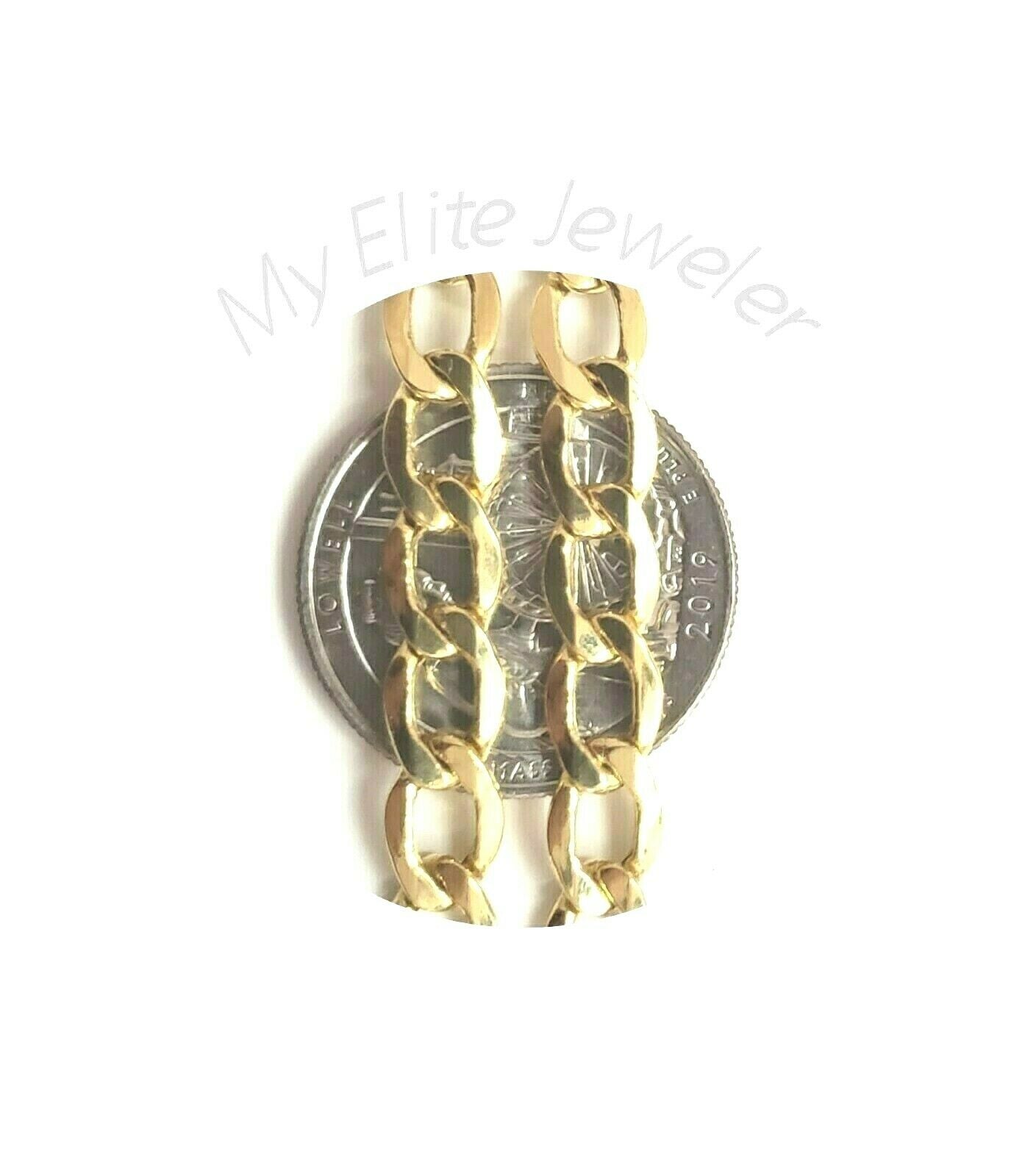 Men's & Women's 14K Yellow Gold Cuban Link Bracelet 6 mm 8 Inches long Real Gold - GoldenlinQ